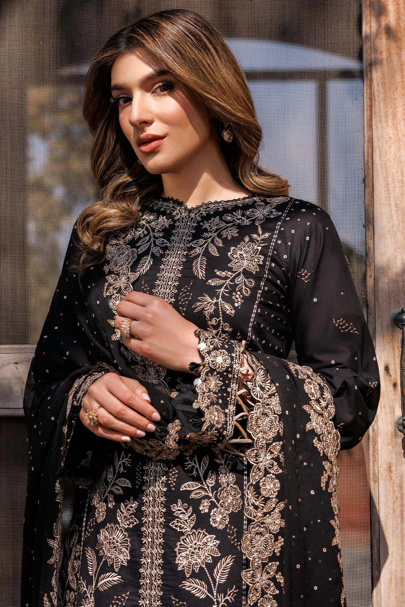 Farasha | Summer Weaves Embroidered lawn'26 | Raven Aura