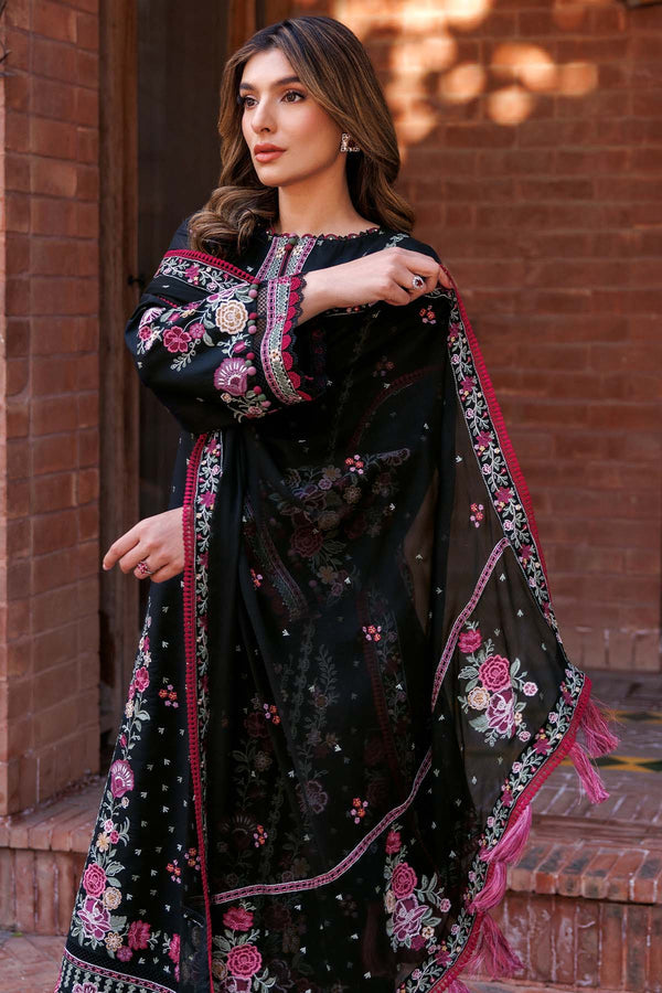 Farasha | Summer Weaves Embroidered Lawn | Ornate Noir