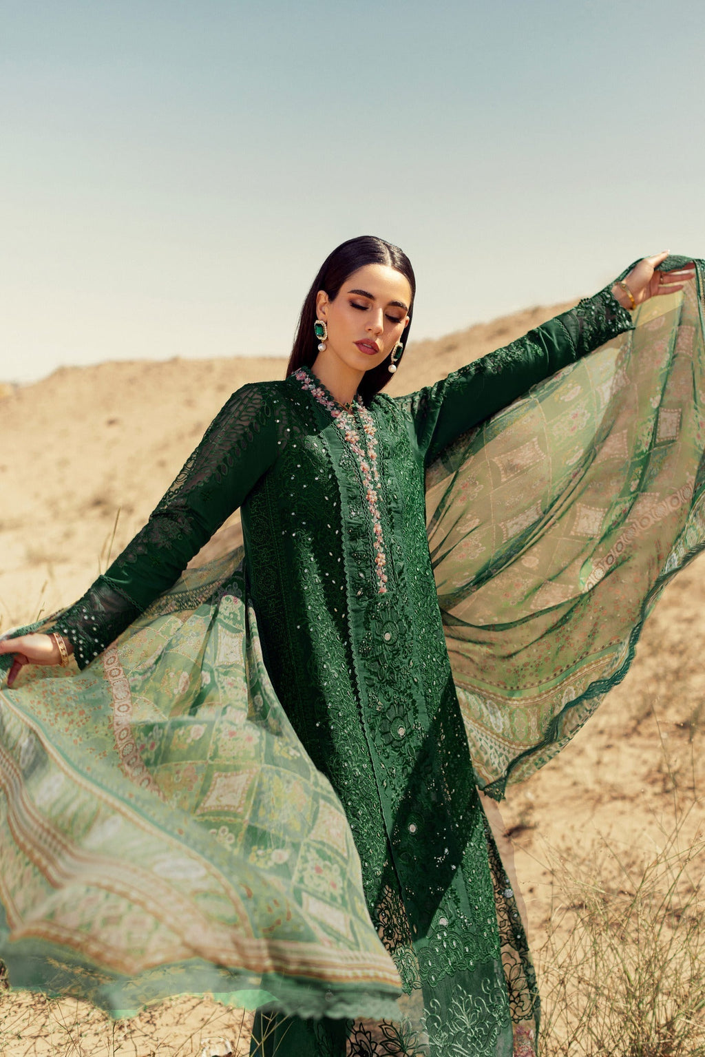Noor By Saadia Asad | Eid Handwork Laserkari Lawn 24 | D8 - House Of Anaya