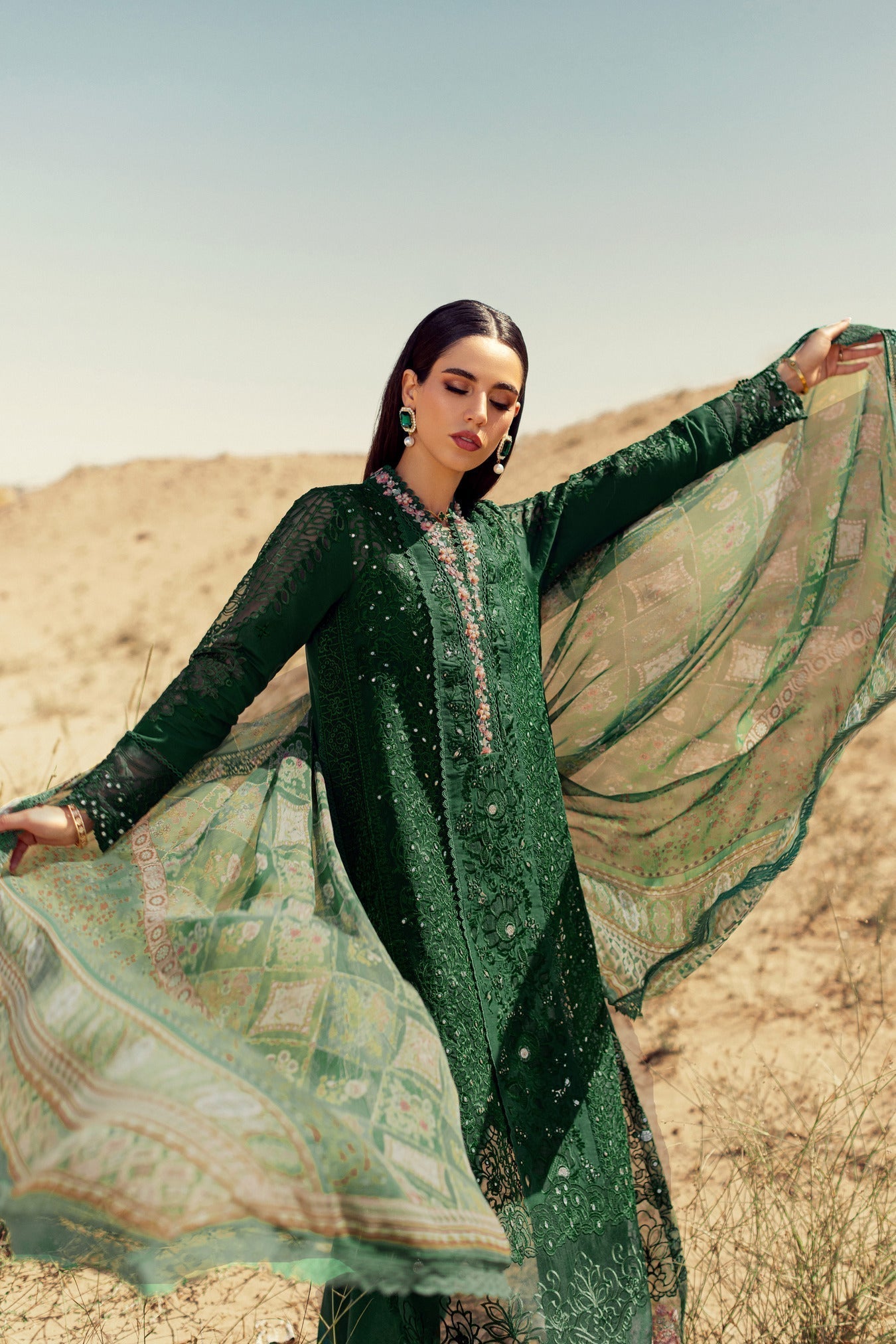 Noor By Saadia Asad | Eid Handwork Laserkari Lawn 24 | D8 - House Of Anaya