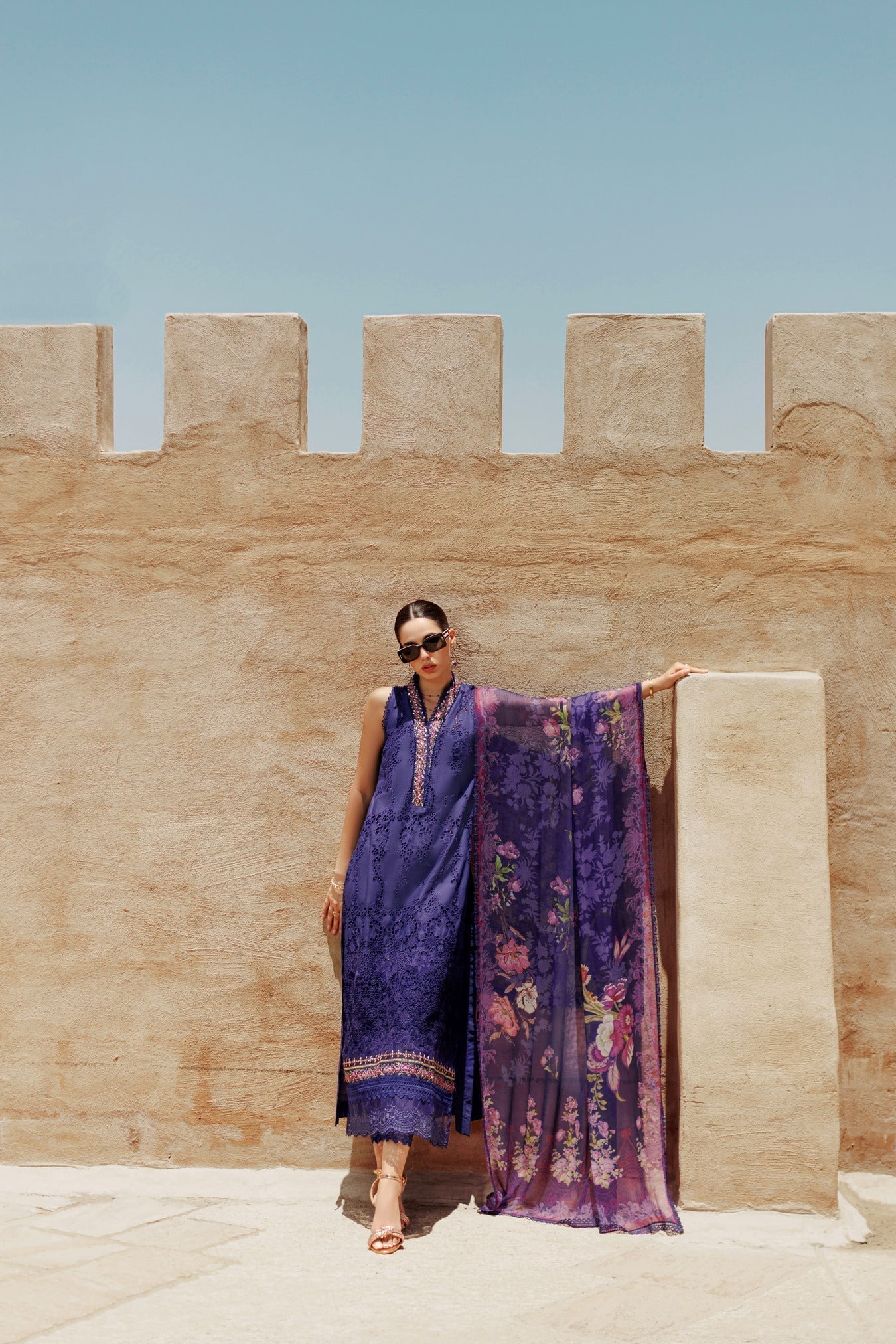 Noor By Saadia Asad | Eid Handwork Laserkari Lawn 24 | D3 - House Of Anaya