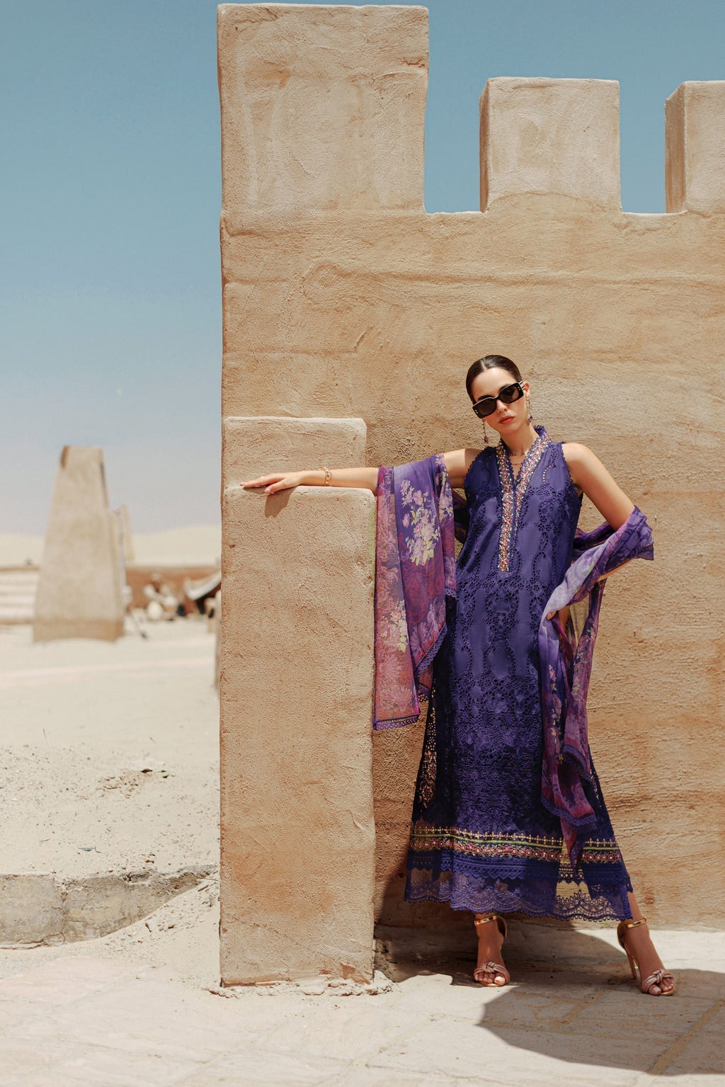 Noor By Saadia Asad | Eid Handwork Laserkari Lawn 24 | D3 - House Of Anaya