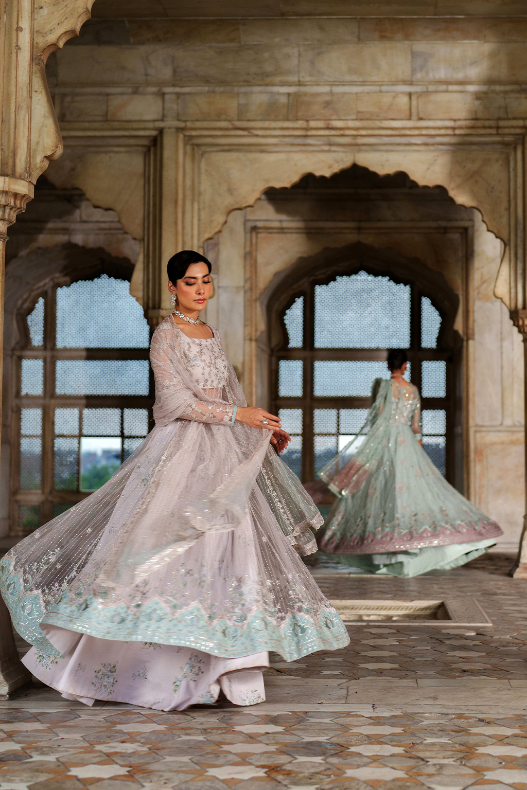 Iznik | Exclusive Formals | UE-553 Embroidered Net