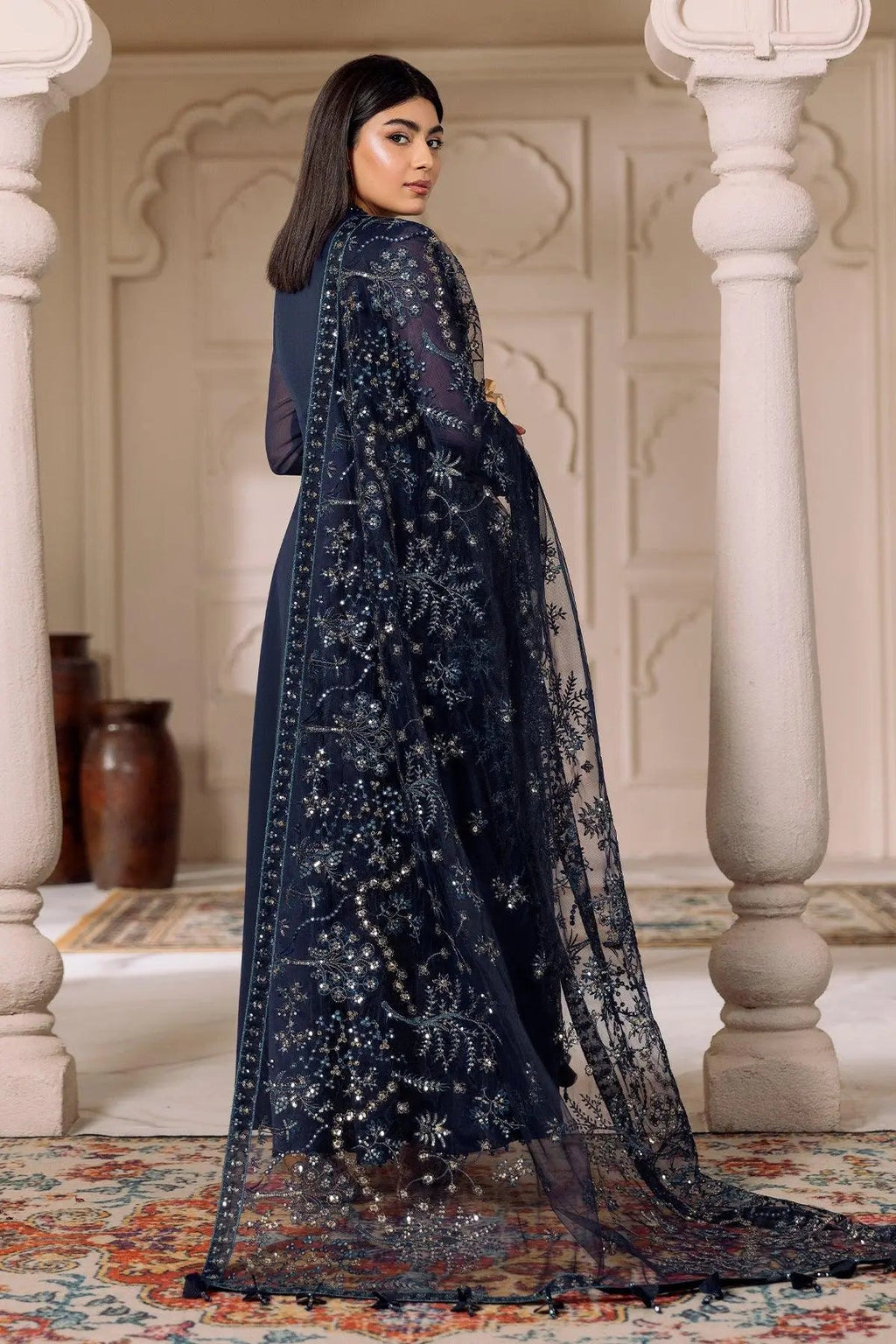 Alizeh | Ready to wear | Navy Blue 3 piece - RTW1012