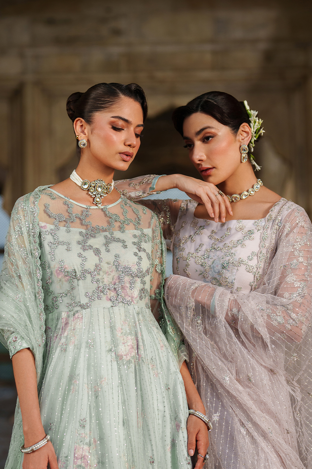 Iznik | Exclusive Formals | UE-552 Embroidered Net