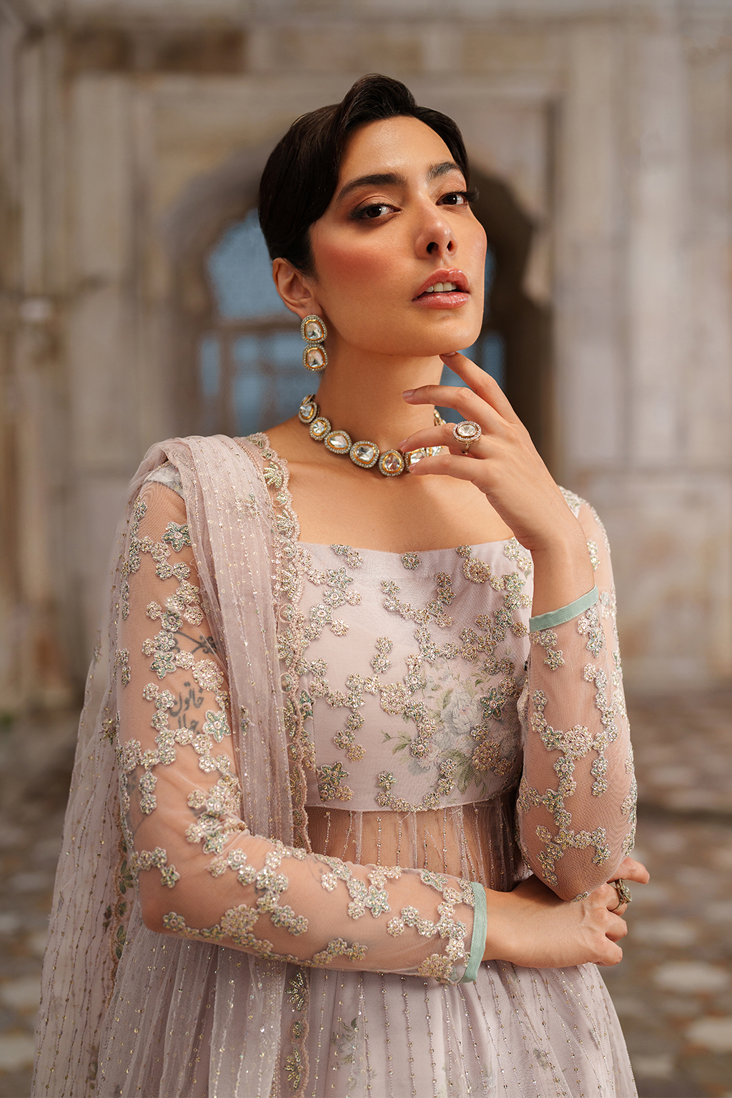 Iznik | Exclusive Formals | UE-552 Embroidered Net