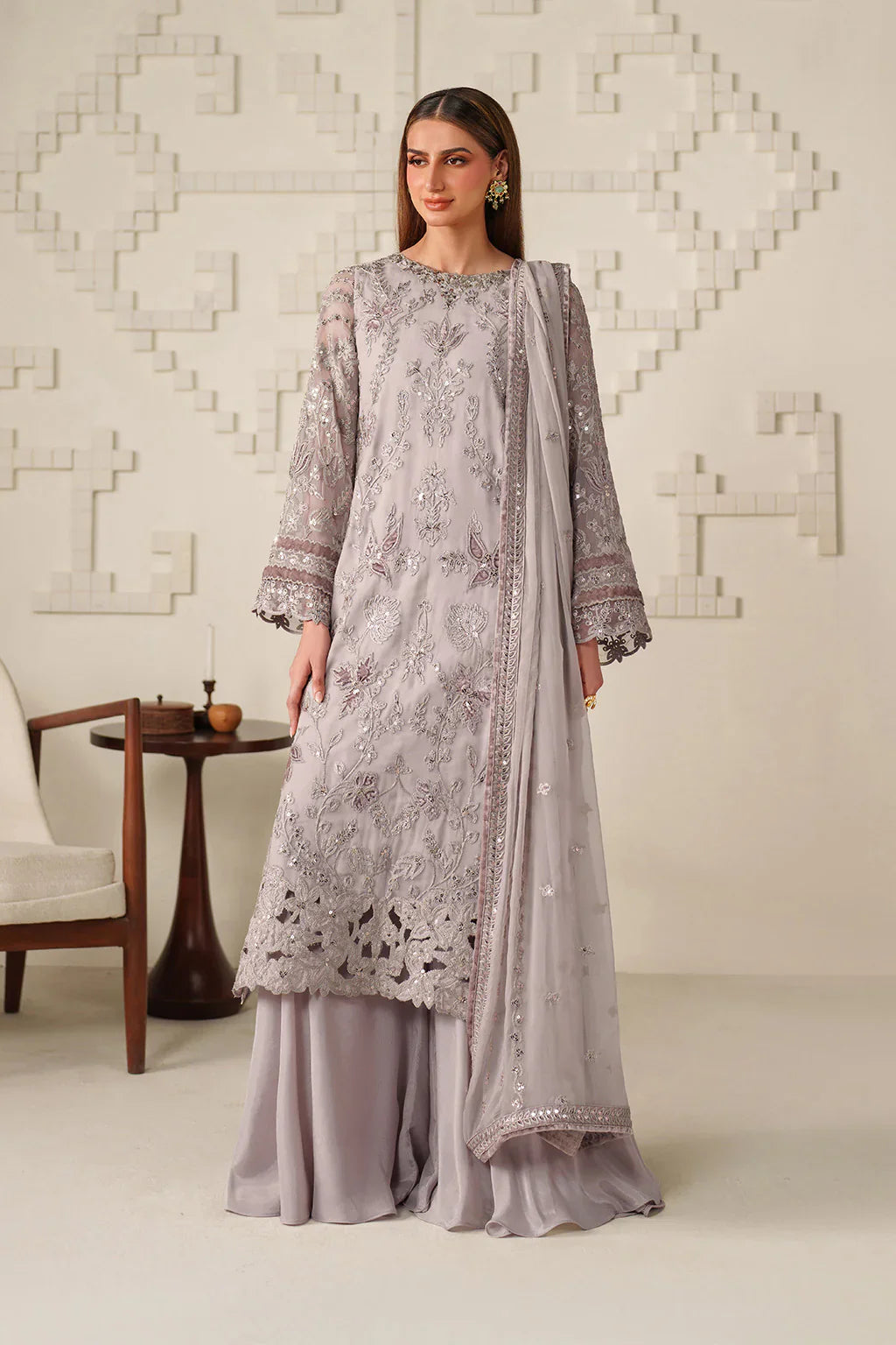 Iznik | Festive Formals | UE-618 Embroidered Chiffon