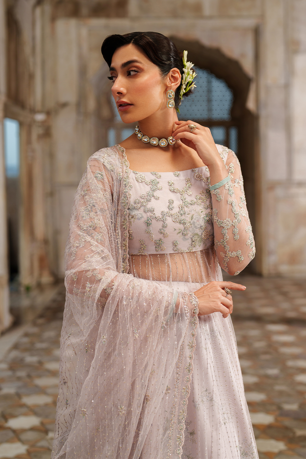 Iznik | Exclusive Formals | UE-552 Embroidered Net