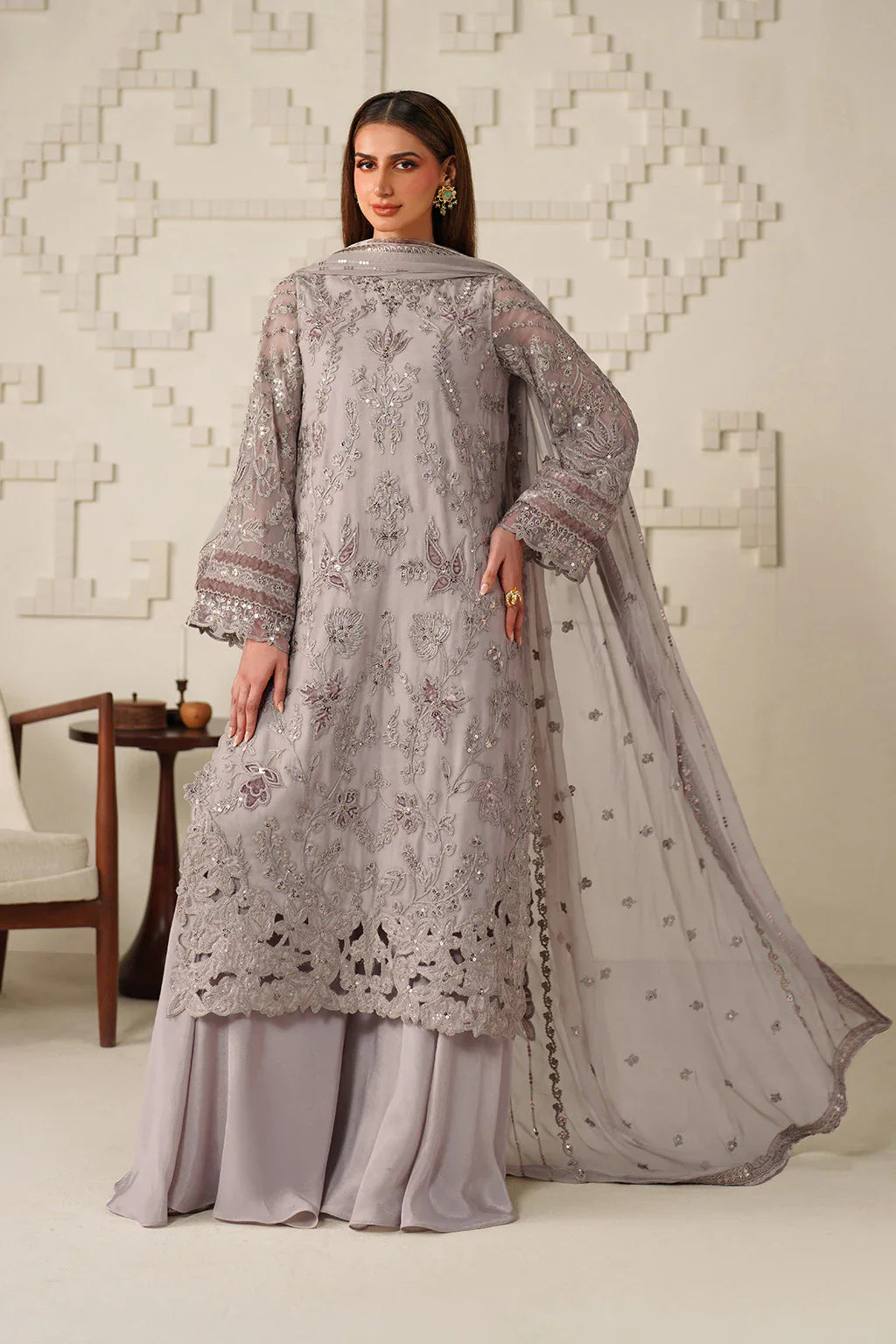 Iznik | Festive Formals | UE-618 Embroidered Chiffon