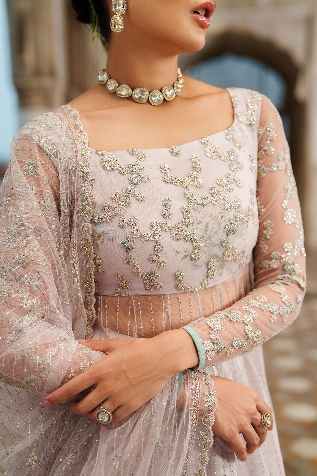 Iznik | Exclusive Formals | UE-552 Embroidered Net