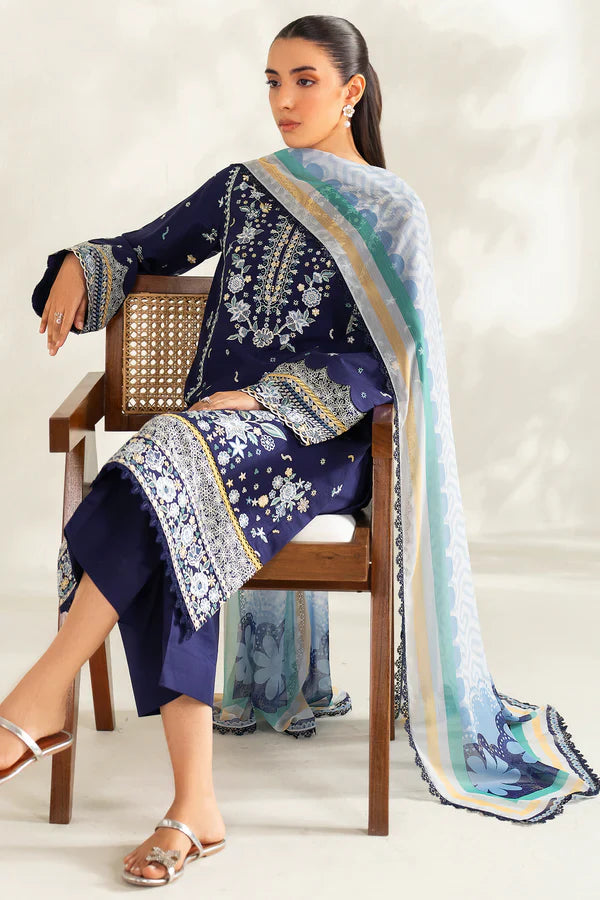 Farasha | Summer Weaves Embroidered lawn'26 | Blue Fusion
