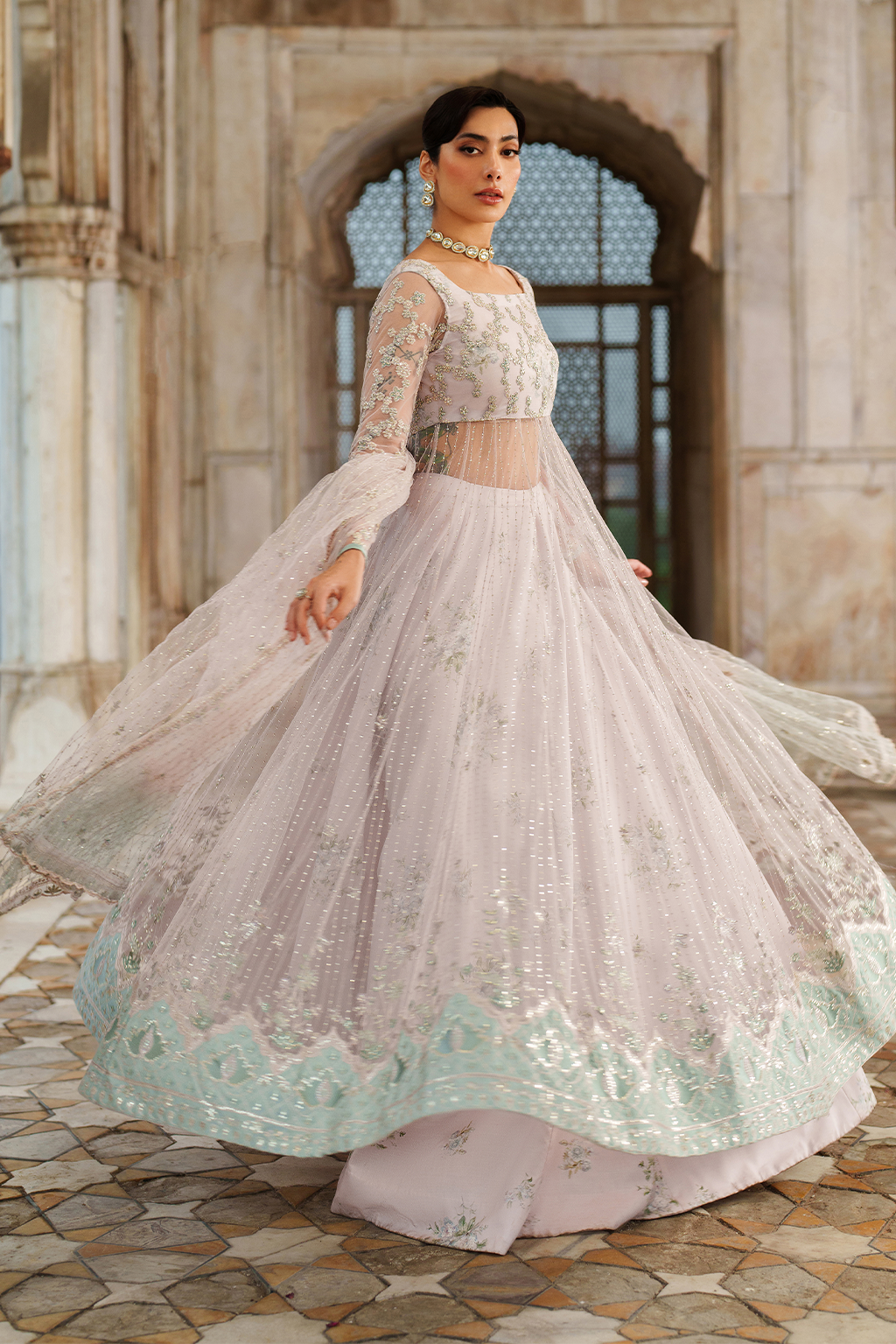 Iznik | Exclusive Formals | UE-552 Embroidered Net