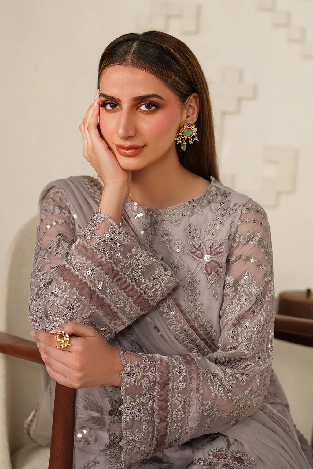 Iznik | Festive Formals | UE-618 Embroidered Chiffon
