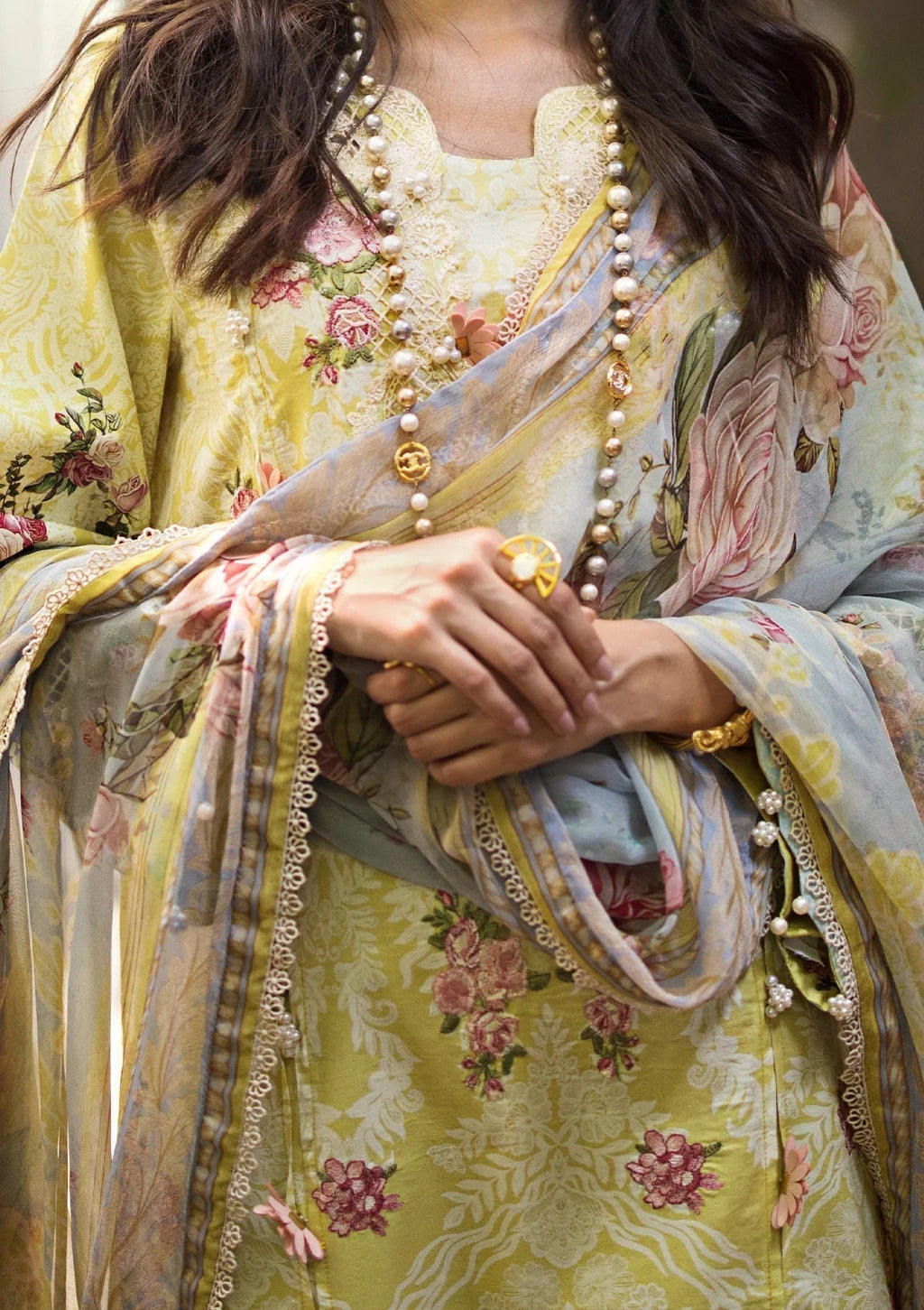 ELAF Signature Embroidered Lawn  3Pc Suit ESL-02A PIXIE DUST