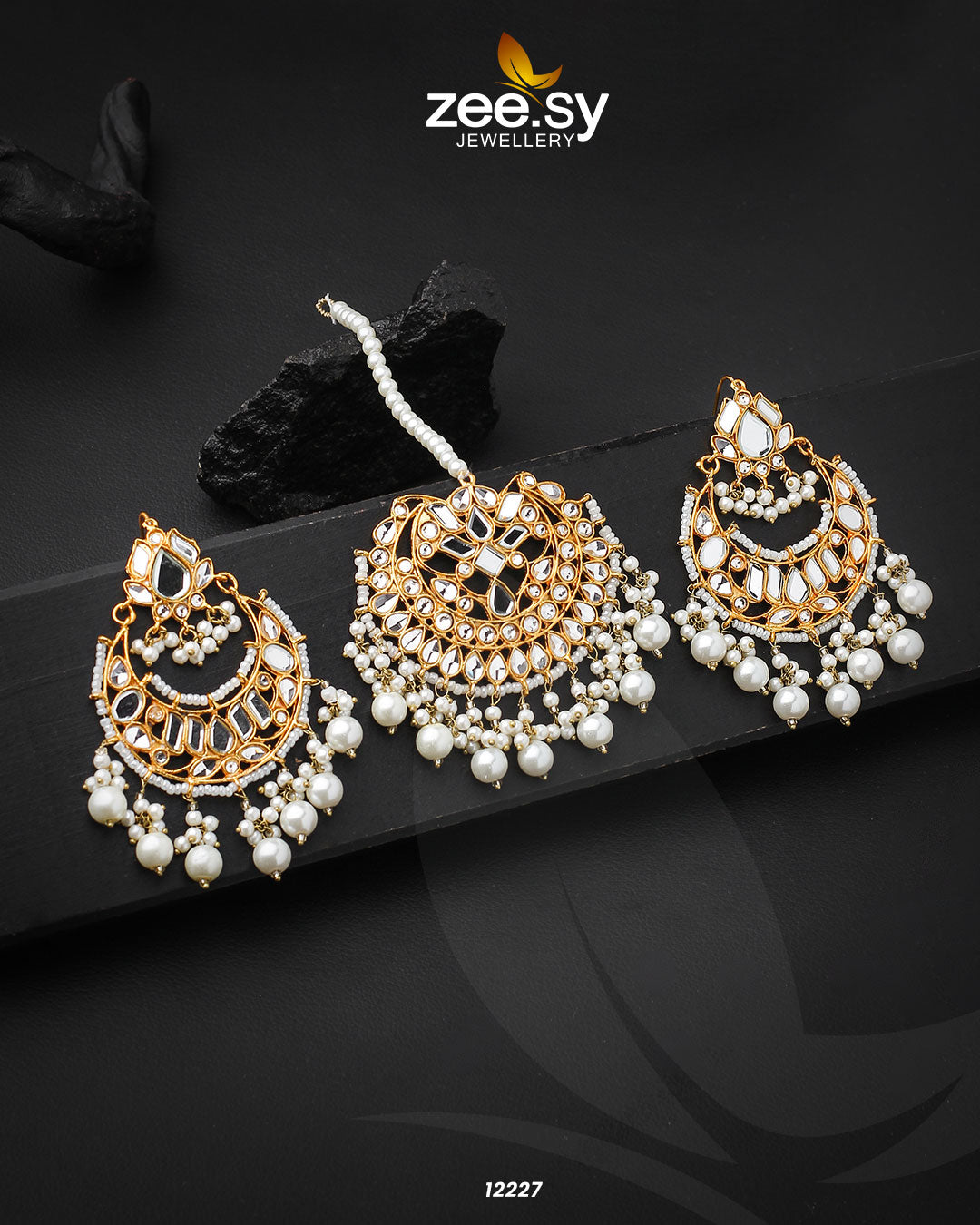 Kundan Bindiya Earrings - Libasekhas