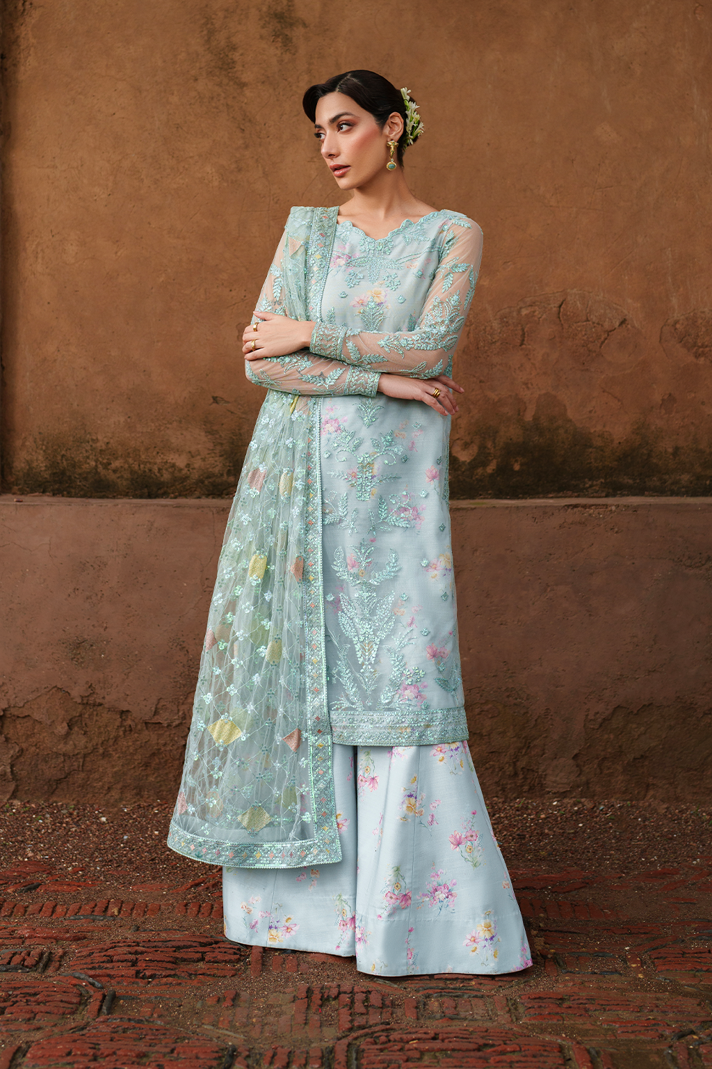 Iznik | Festive Formal | UE-535 Embroidered Net