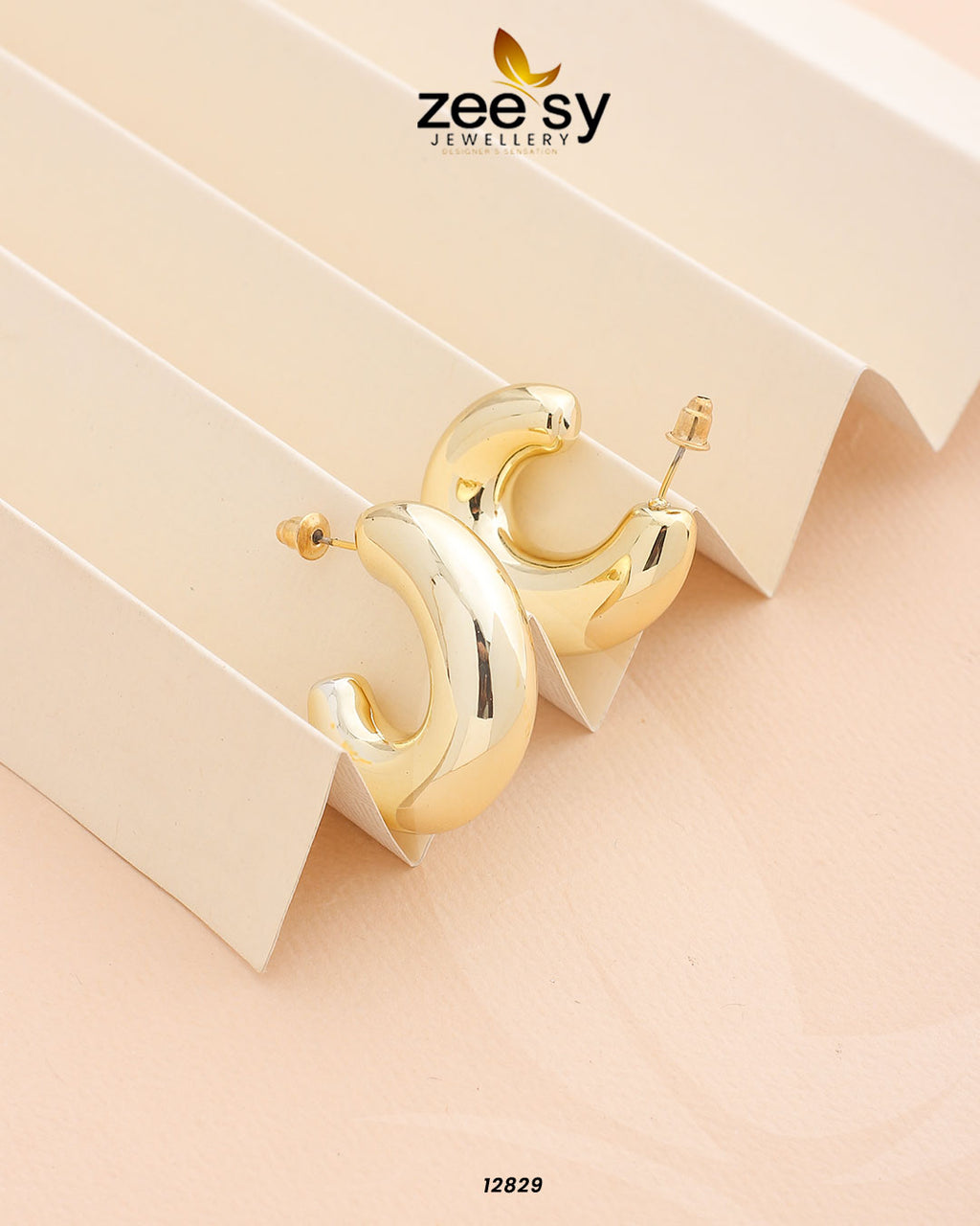 C-Type Stud Earrings - Libasekhas