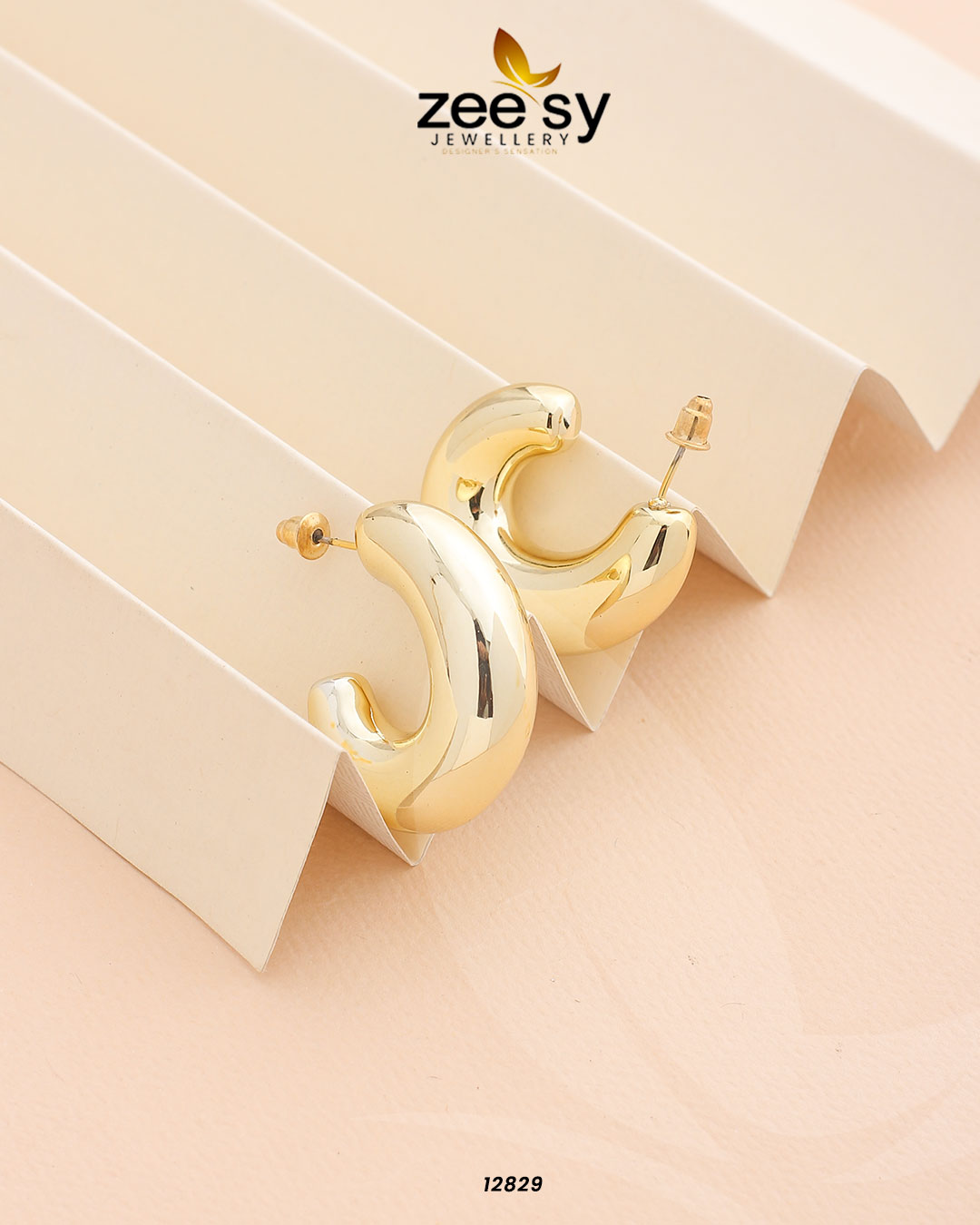 C-Type Stud Earrings - Libasekhas