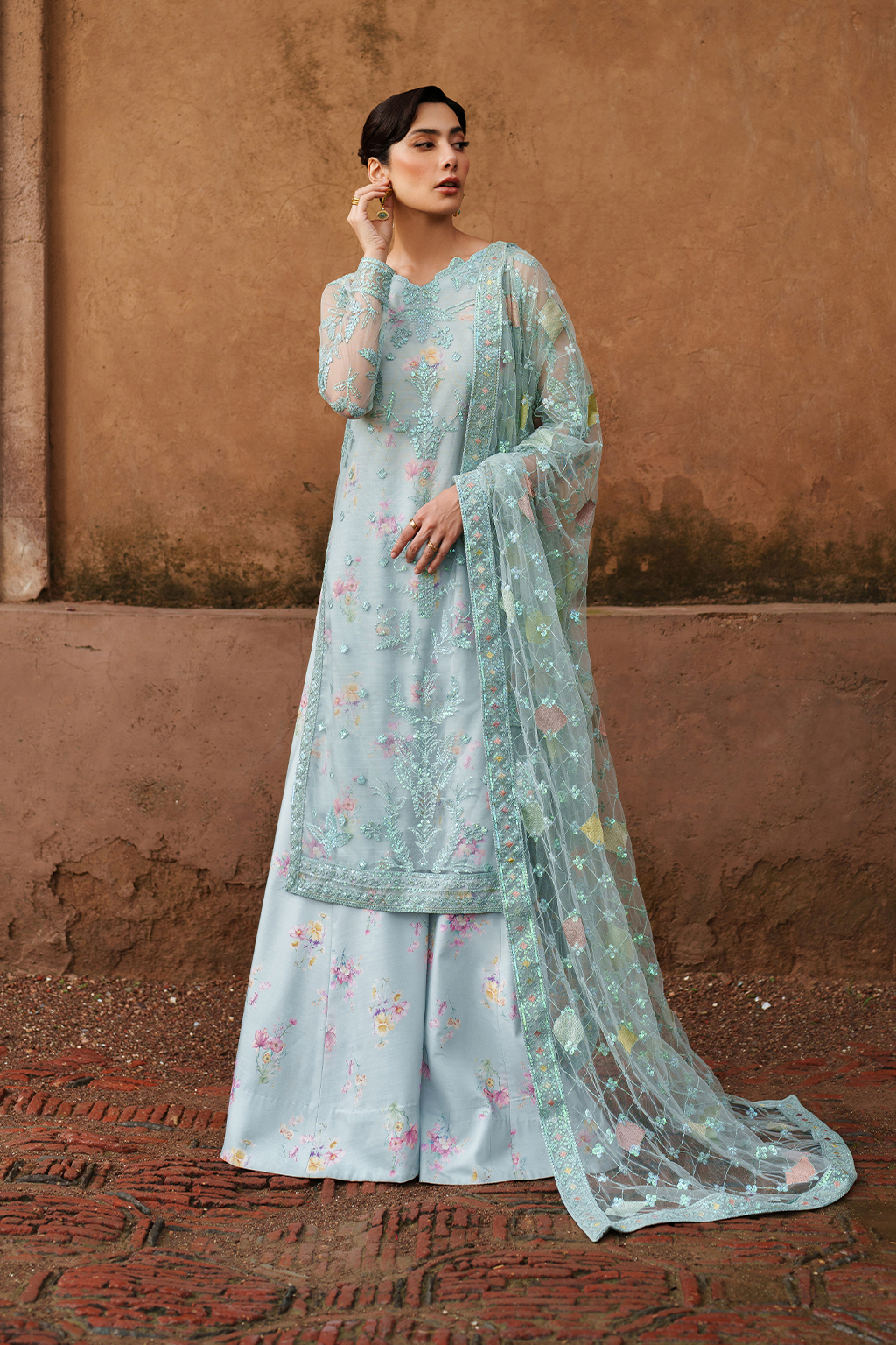Iznik | Exclusive Formals | UE-535 Embroidered Net