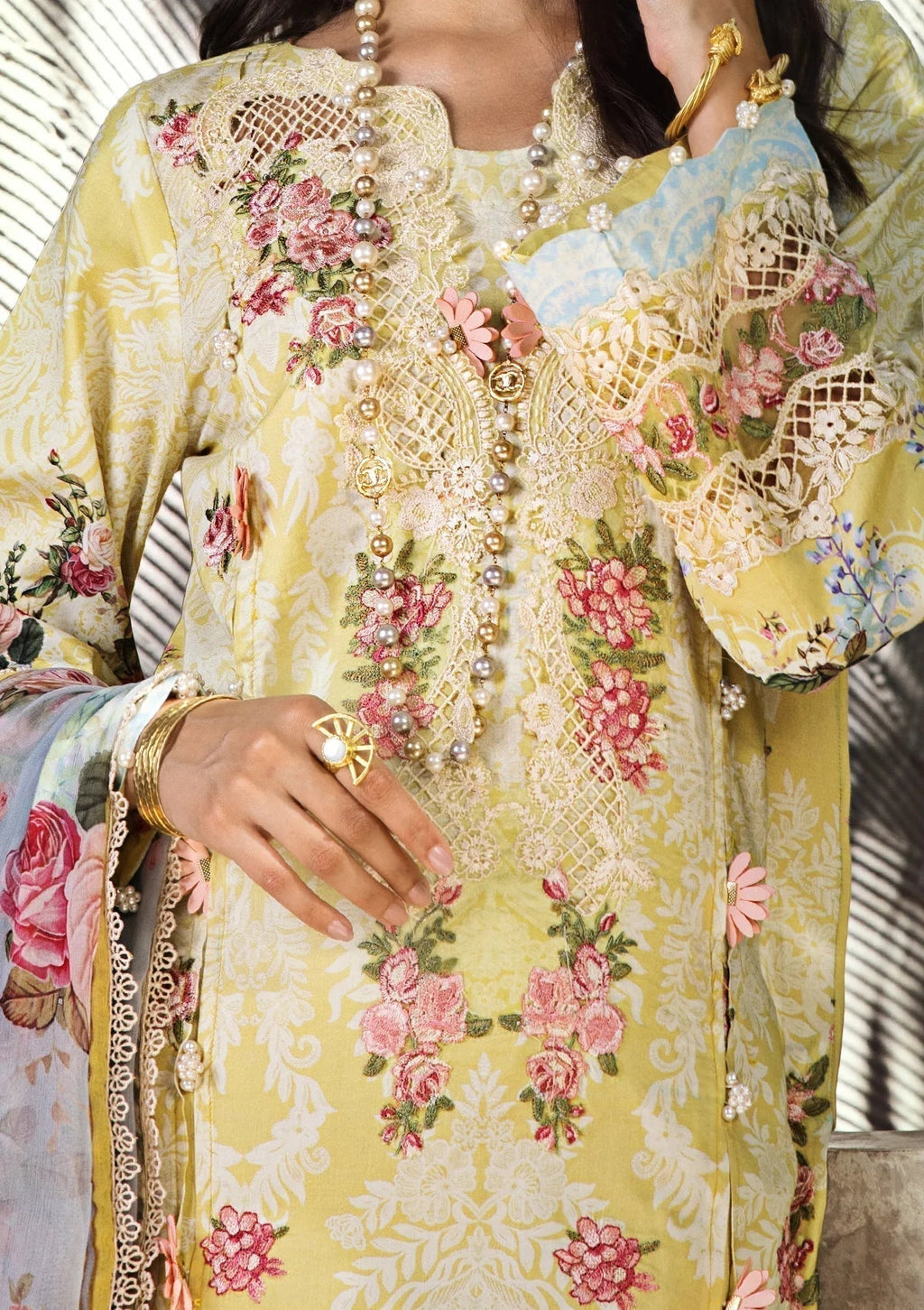 ELAF Signature Embroidered Lawn  3Pc Suit ESL-02A PIXIE DUST