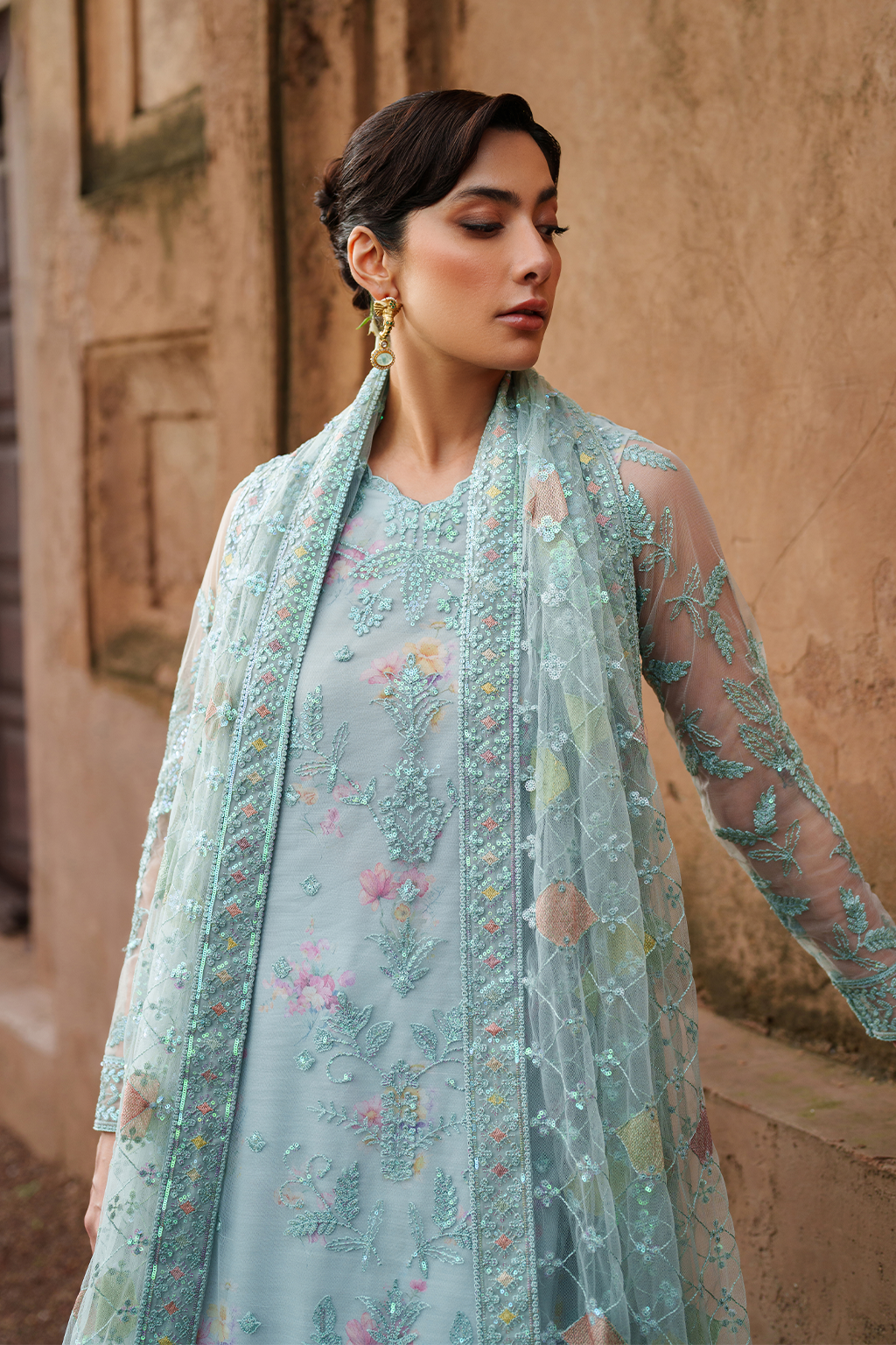 Iznik | Exclusive Formals | UE-535 Embroidered Net