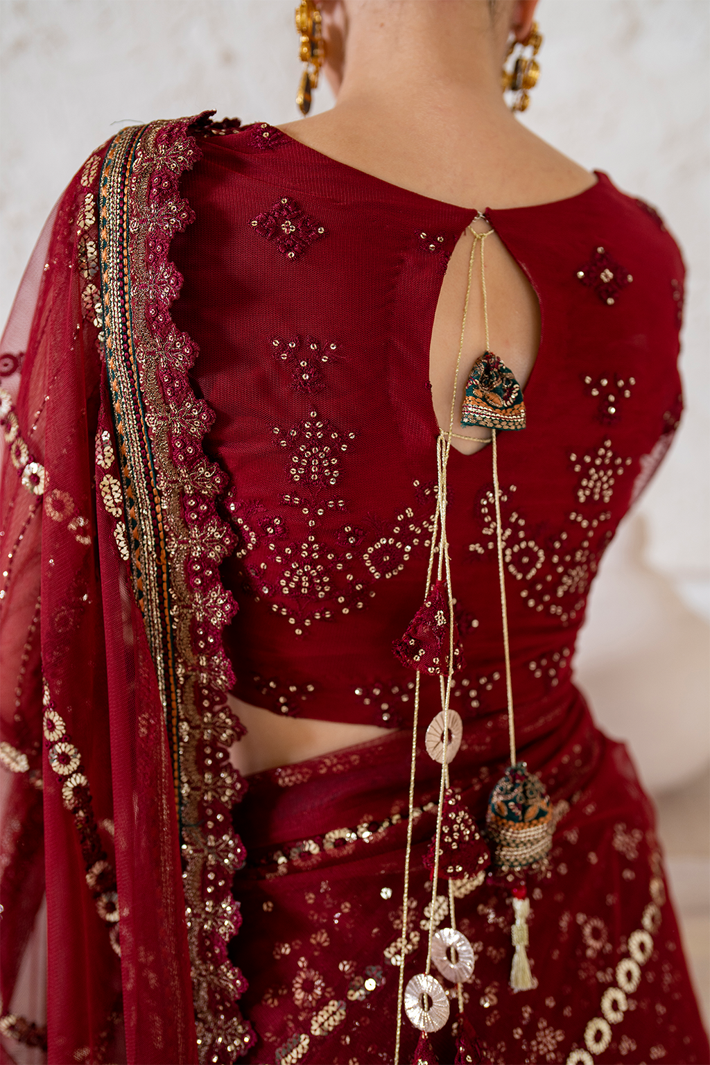 Iznik | Chinnon Chiffon | CC-49 Embroidered Net - House Of Anaya