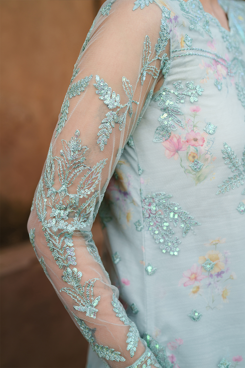Iznik | Exclusive Formals | UE-535 Embroidered Net