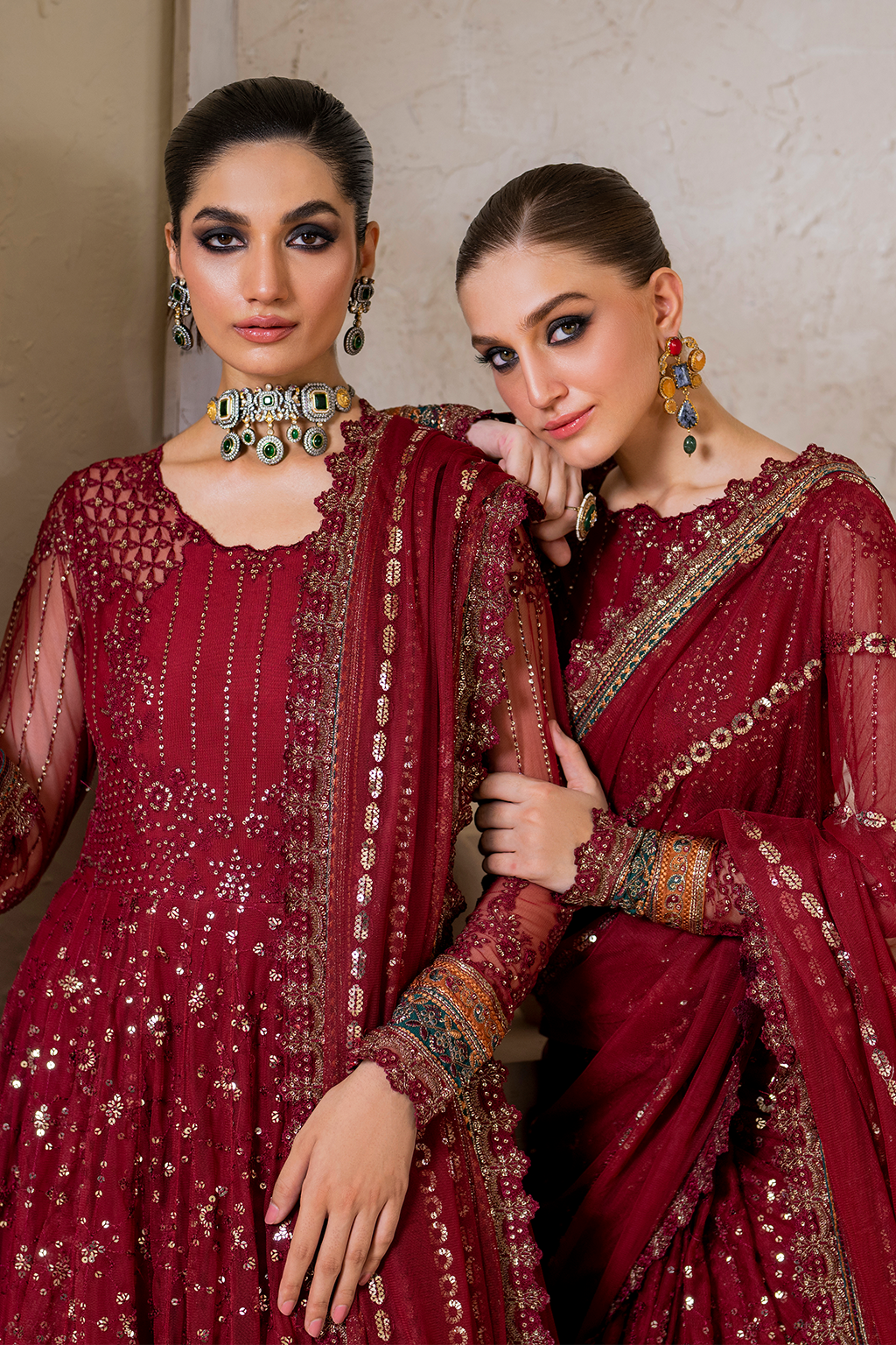 Iznik | Chinnon Chiffon | CC-49 Embroidered Net - House Of Anaya