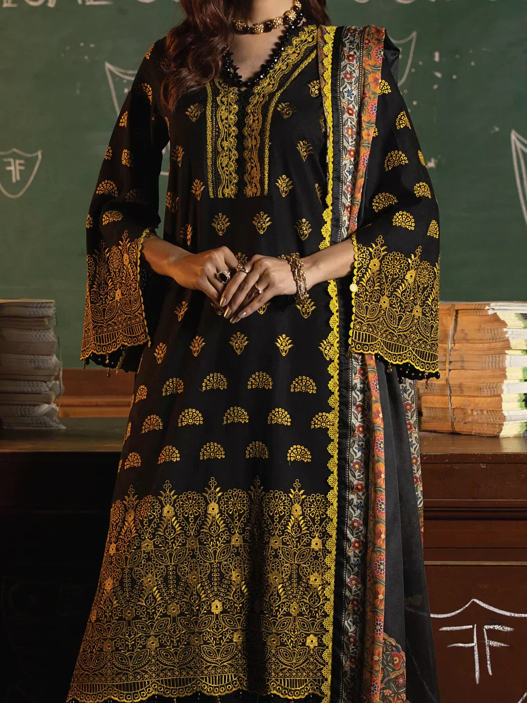 Faiza Faisal | Maya Luxury Lawn | Clara - House Of Anaya