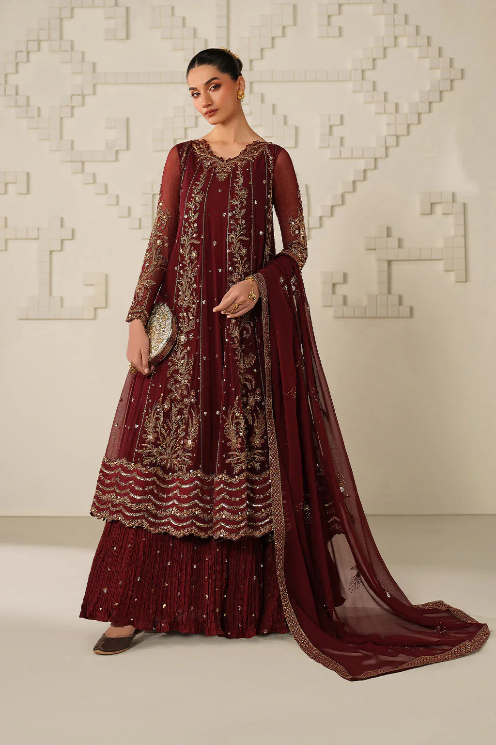 Iznik | Festive Formals | UE-622 Embroidered Chiffon