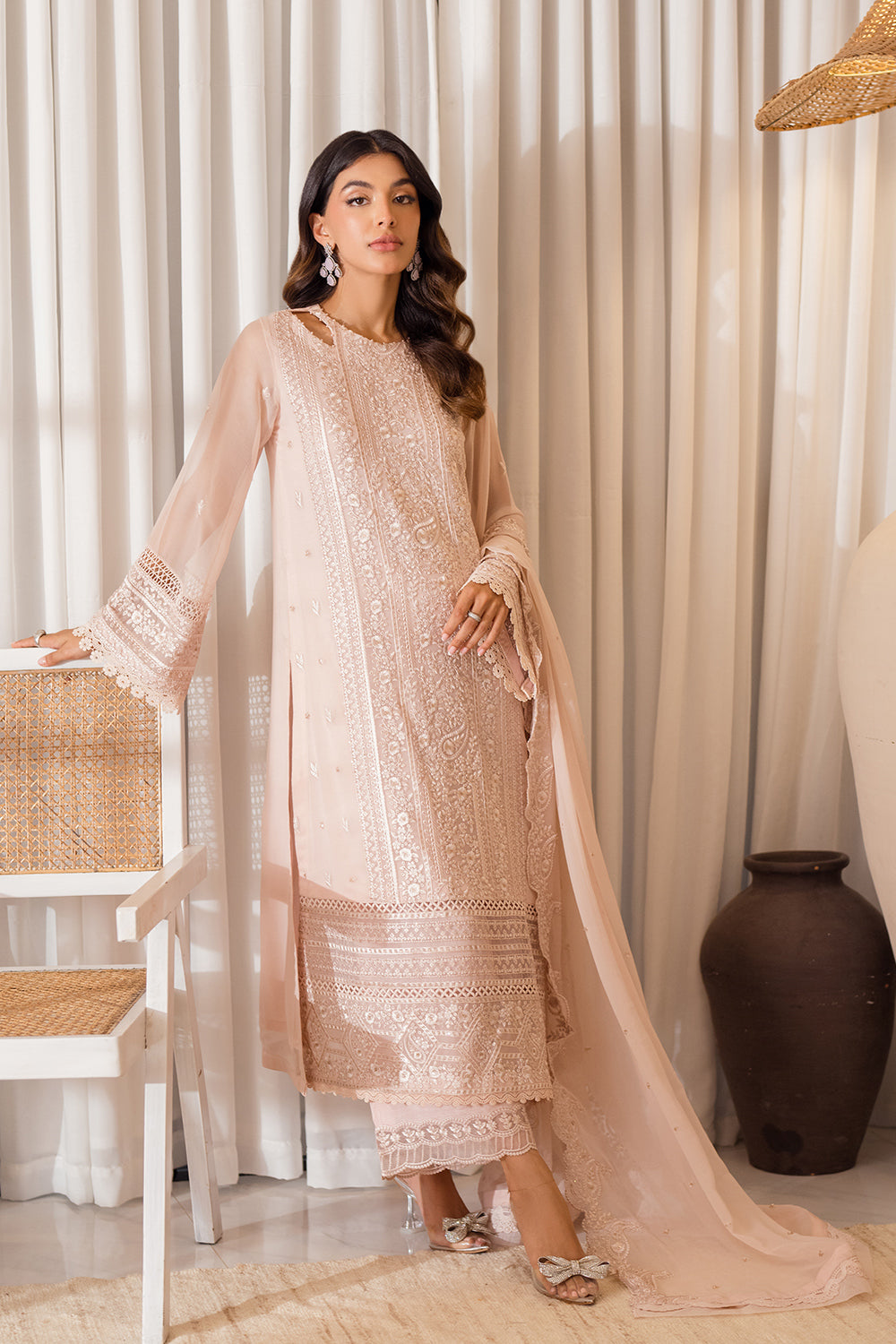 Azure | Ensembles Embroidered Formals | Rosy Glow - Riwayat-e-Khas