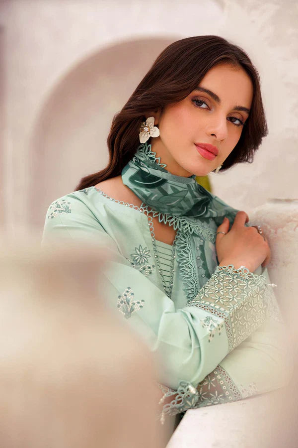 Farasha | Summer Weaves Embroidered lawn'26 | Aqua Cascade