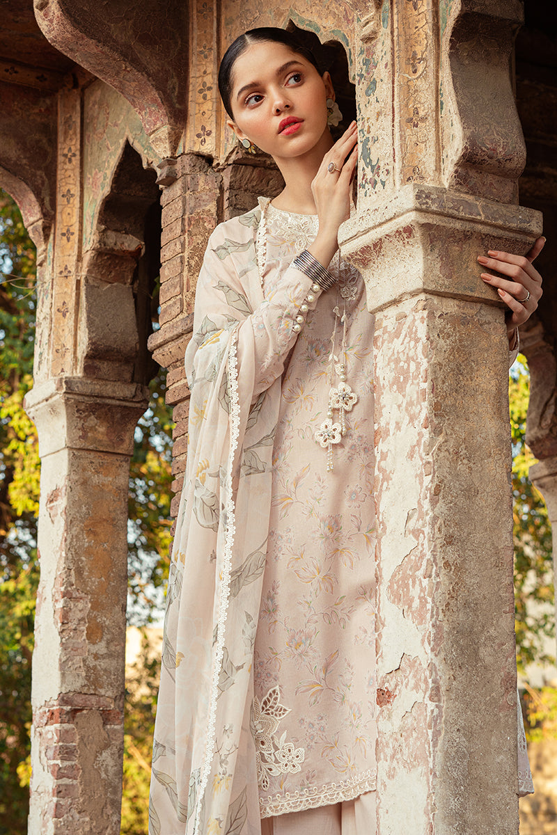 Cross Stitch | Premium Lawn 24 | SILVER PEONY - House Of Anaya
