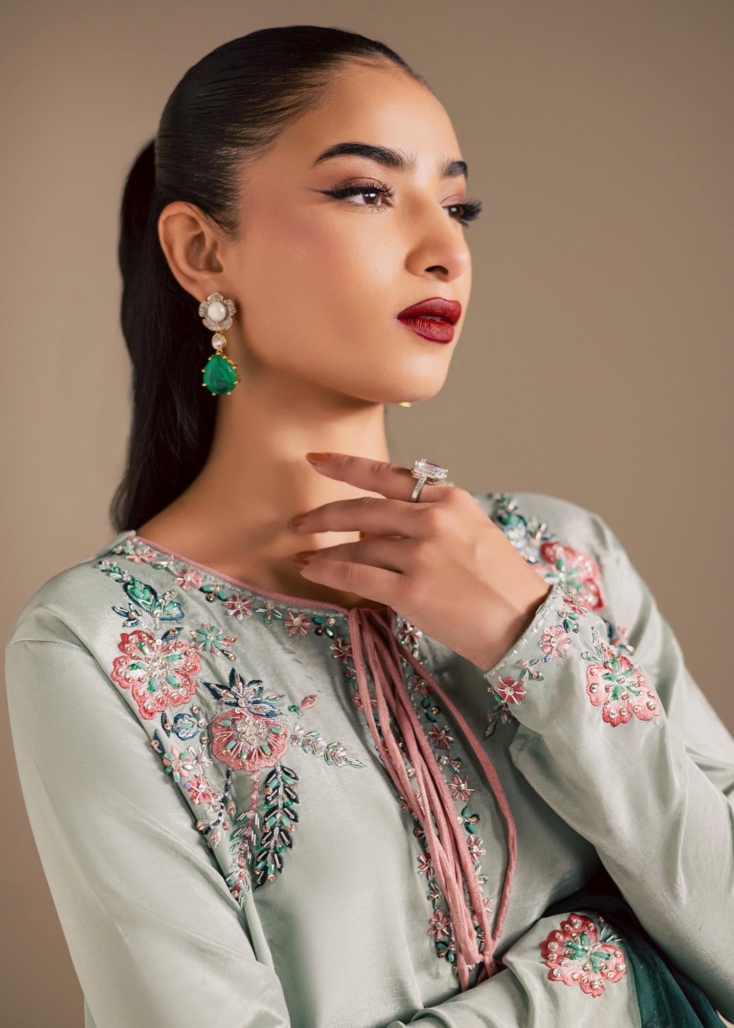 Maria Osama Khan | Noir Bliss Luxury Formals | Ash Mist