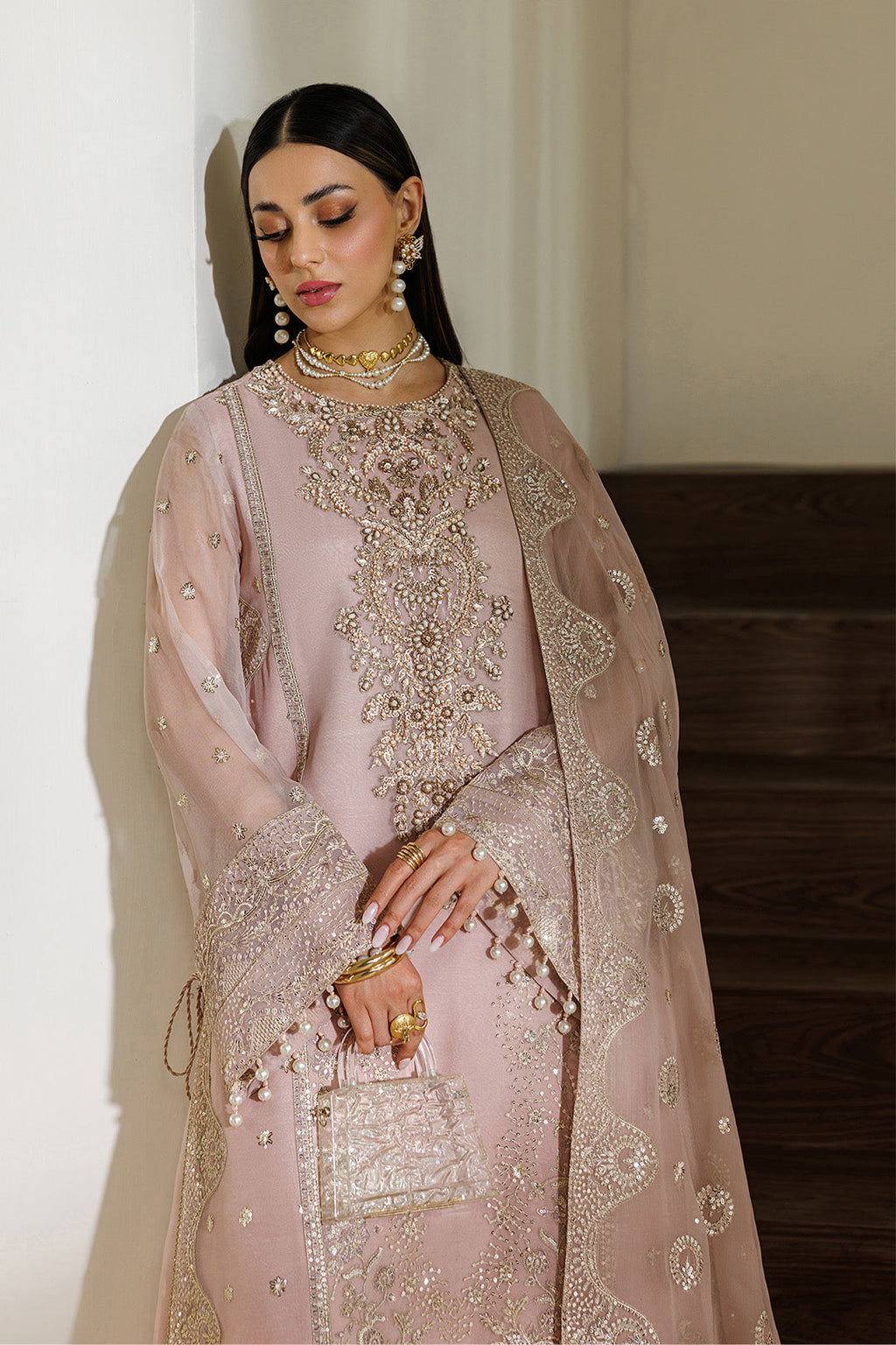 Alizeh | AYMAL V4 - LUXURY BAMBER CHIFFON '26 | AF-BHM-4076-Reef