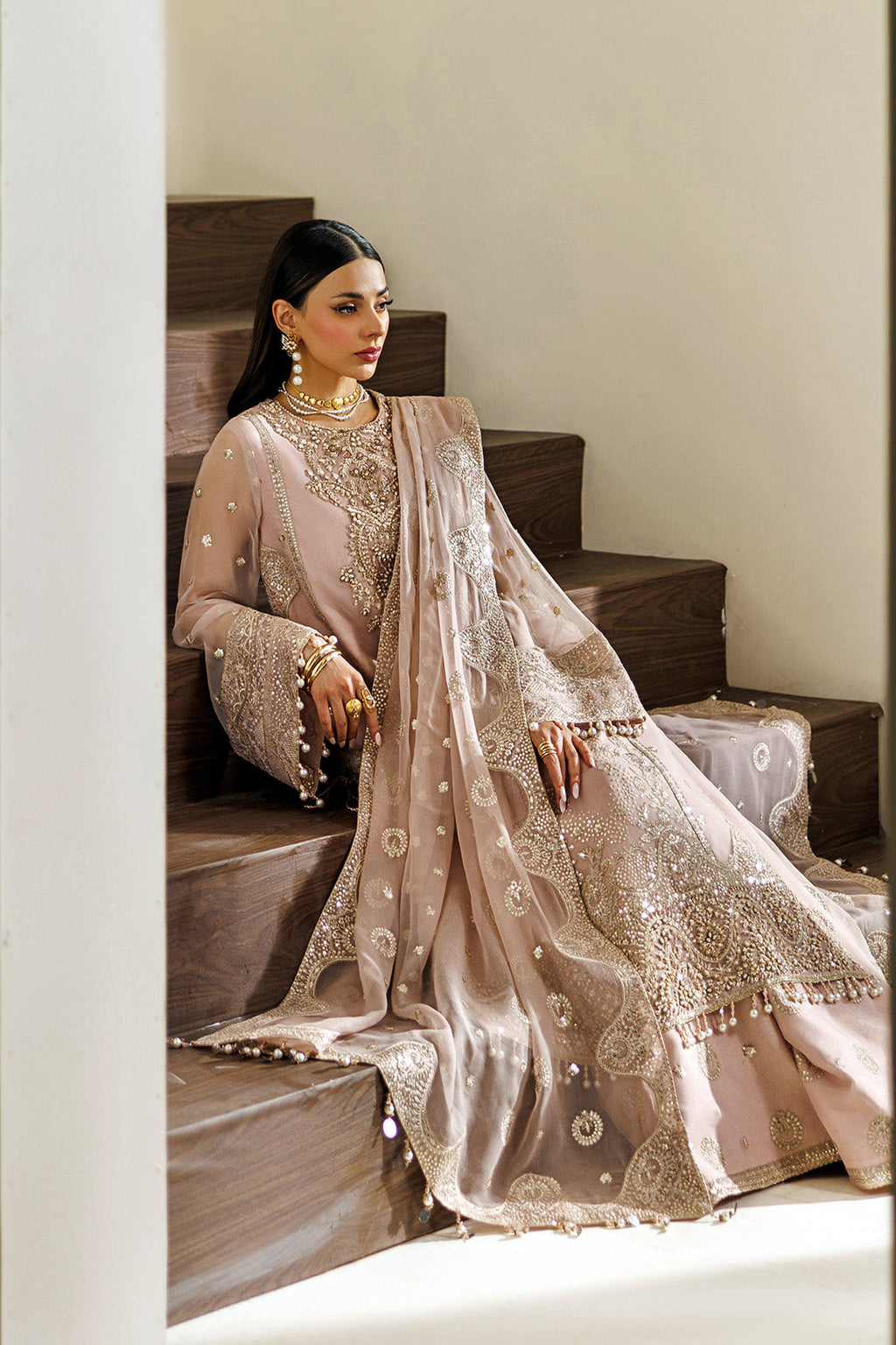 Alizeh | AYMAL V4 - LUXURY BAMBER CHIFFON '26 | AF-BHM-4076-Reef