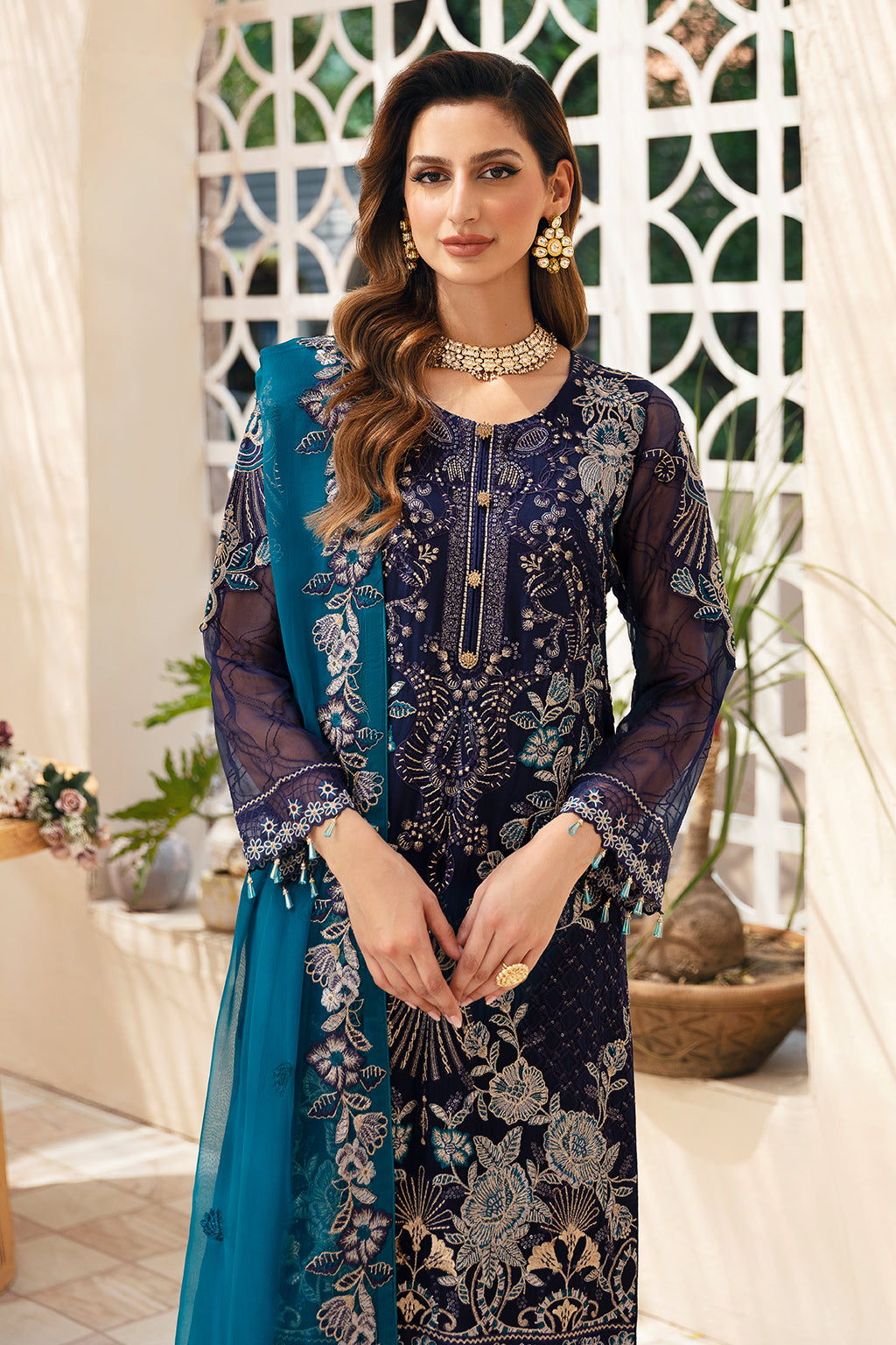 Ramsha | Chevron Chiffon Collection | A-903 - House Of Anaya