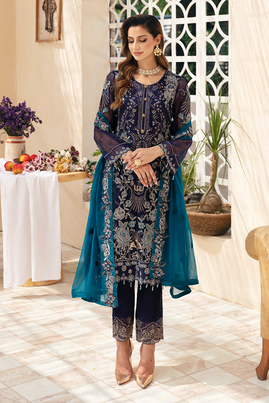 Ramsha | Chevron Chiffon Collection | A-903 - House Of Anaya