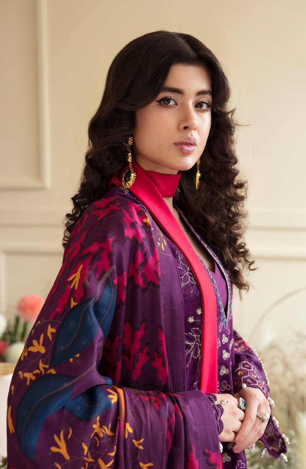 Zevk | Flora Festive Lawn | FUCHSIA