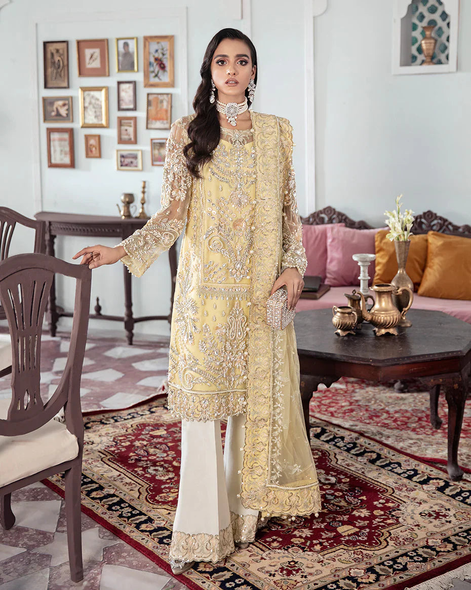 Gulaal | Meherma Wedding Formals Collection | Mahjabeen Embroidered Net 3-Piece Suit WS-17