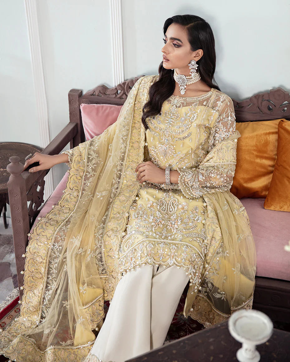 Gulaal | Meherma Wedding Formals Collection | Mahjabeen Embroidered Net 3-Piece Suit WS-17