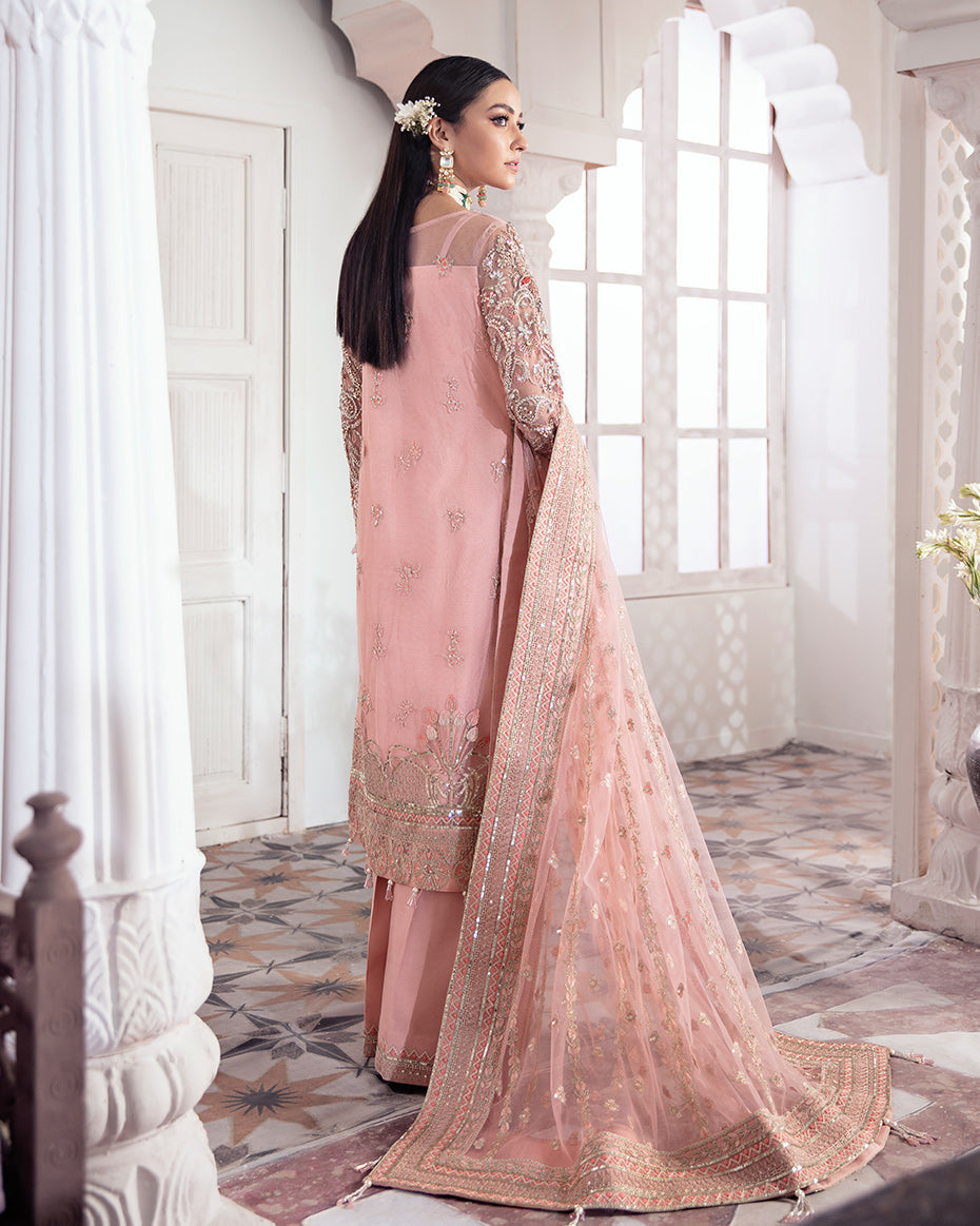 Gulaal | Wedding Formals | ARJUMAND EMBROIDERED NET 3-PIECE SUIT WS-15 - House Of Anaya