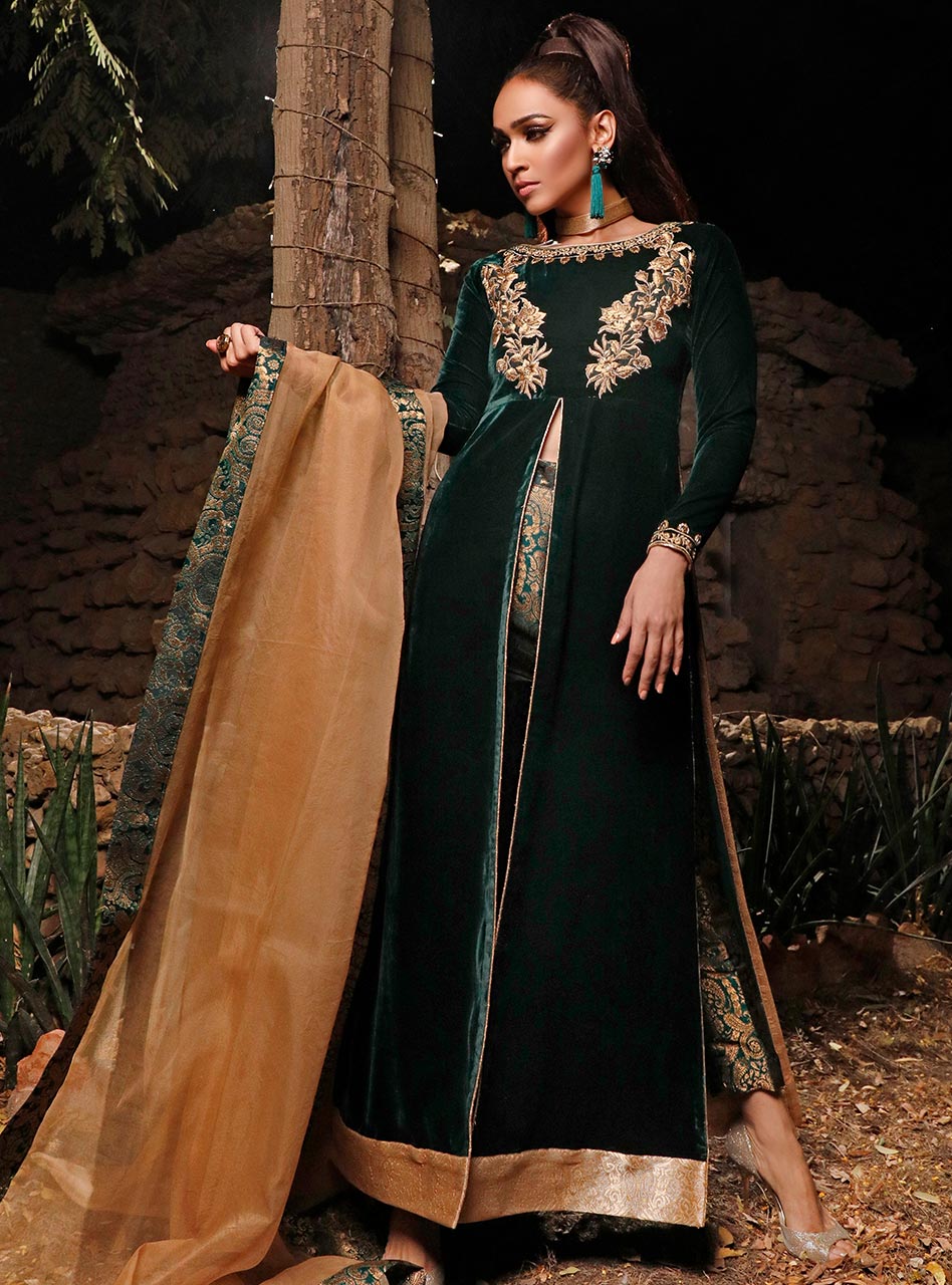 Zainab Chottani | Semi Formals | DARK MOSS TOPAZ - Riwayat-e-Khas