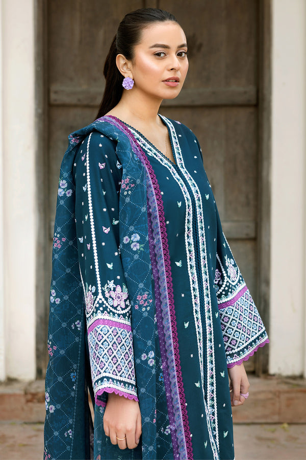 Farasha | Summer Weaves Embroidered Lawn | Blue Allure
