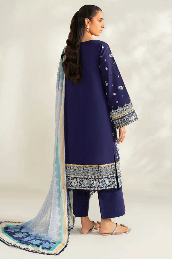 Farasha | Summer Weaves Embroidered lawn'26 | Blue Fusion