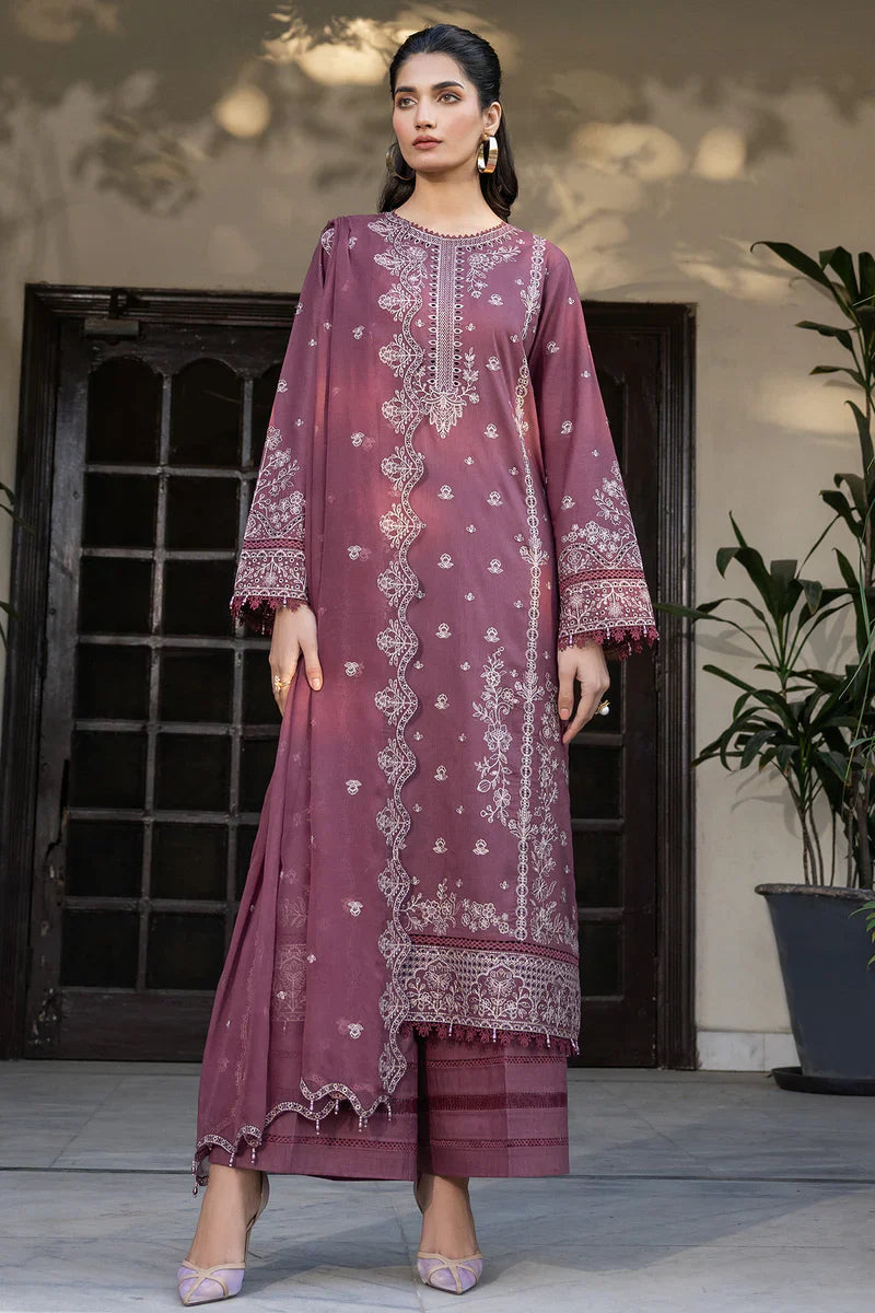Farasha | Summer Weaves Embroidered lawn'26 | Dusty Rose