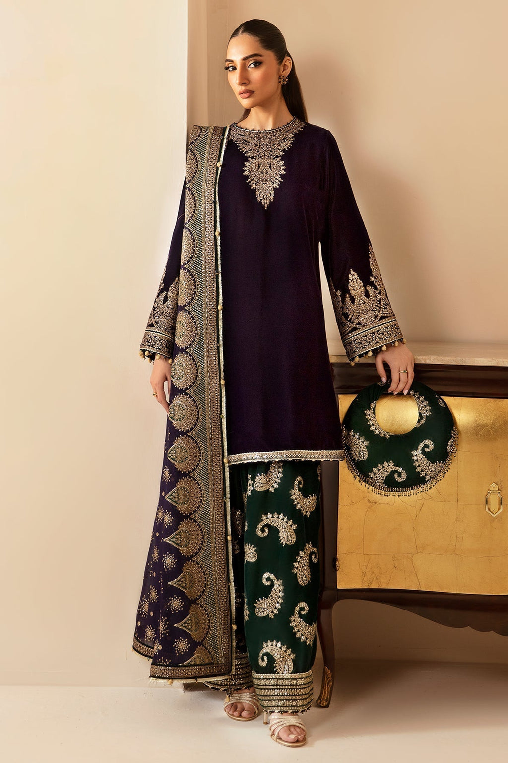 JAZMIN__Embroidered Velvet Formal VF-2030