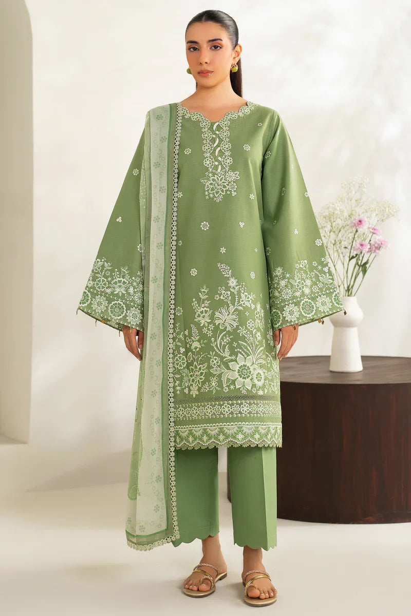 Farasha | Summer Weaves Embroidered lawn'26 | Dewy Sage