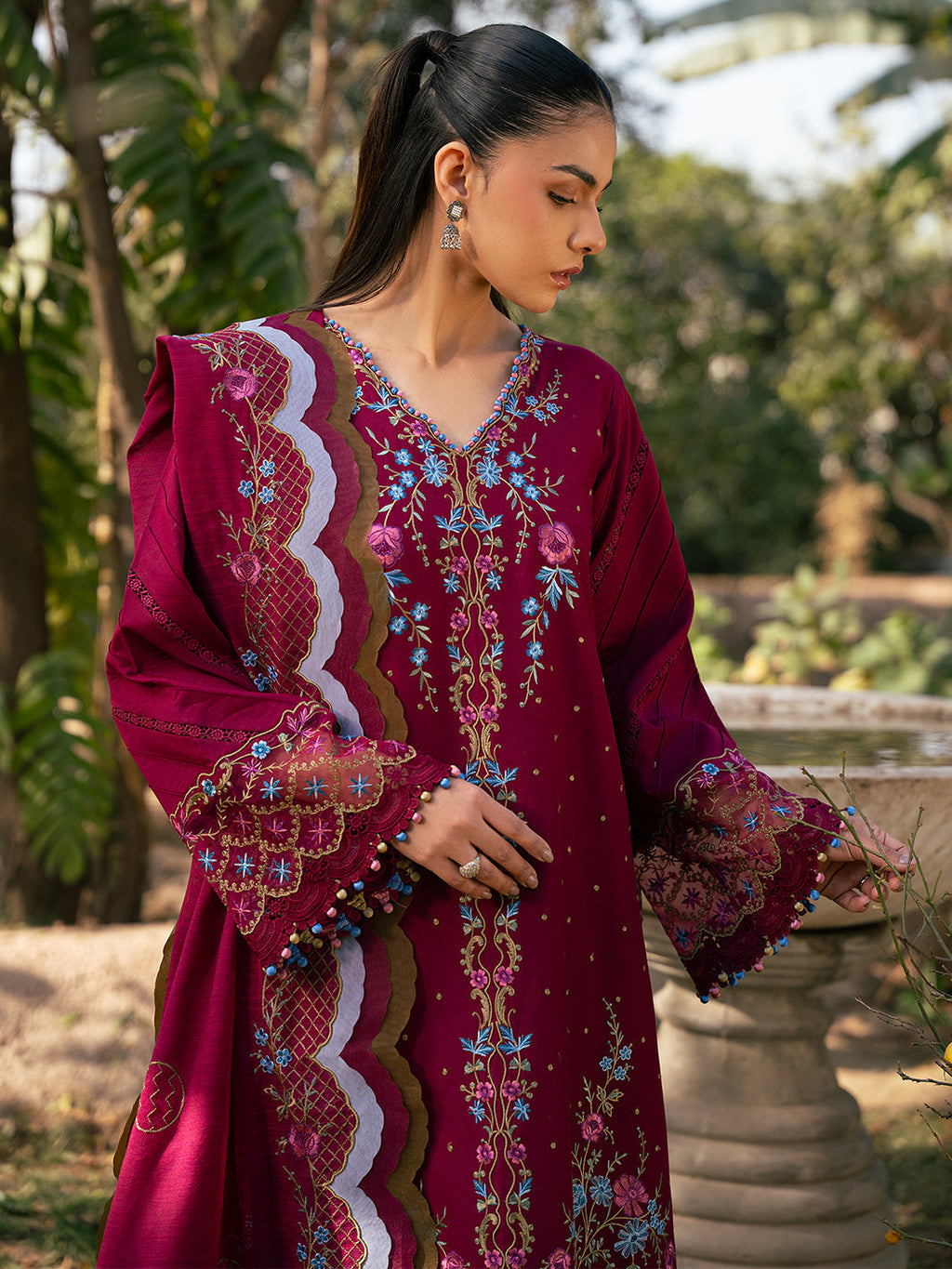 Bin Ilyas | Hazel Printed Lawn 25 | 2078 - A