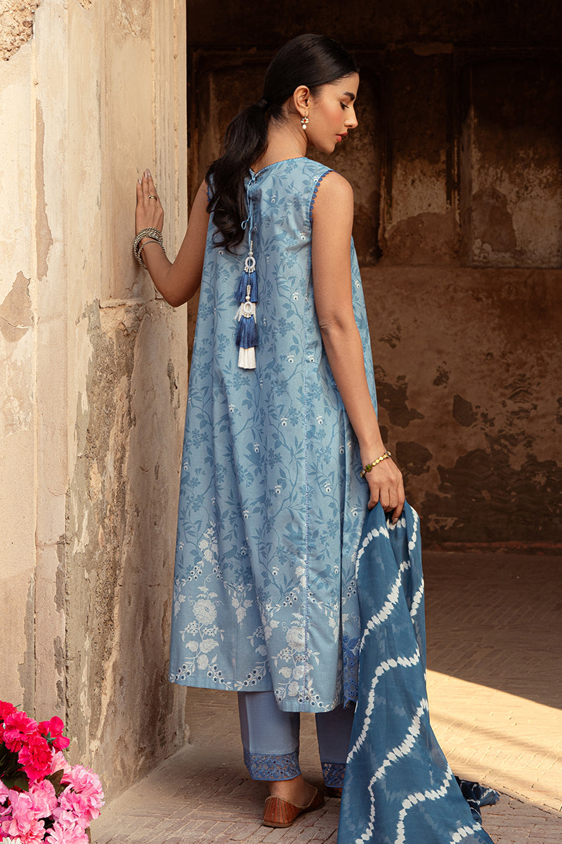 Cross Stitch | Premium Lawn 24 | BLUE SAND - House Of Anaya